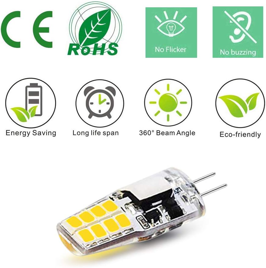 🔥 Cashback up to 70% G4 LED Bulb 3W 12V AC/DC Daylight White 6000K T3 JC Type Bi-Pin Base 20W-25W Halogen Bulb Replacement for Outdoor Landscape Lights, Puck Light, Under Counter Light, RV, Ground Light (10 Pack)