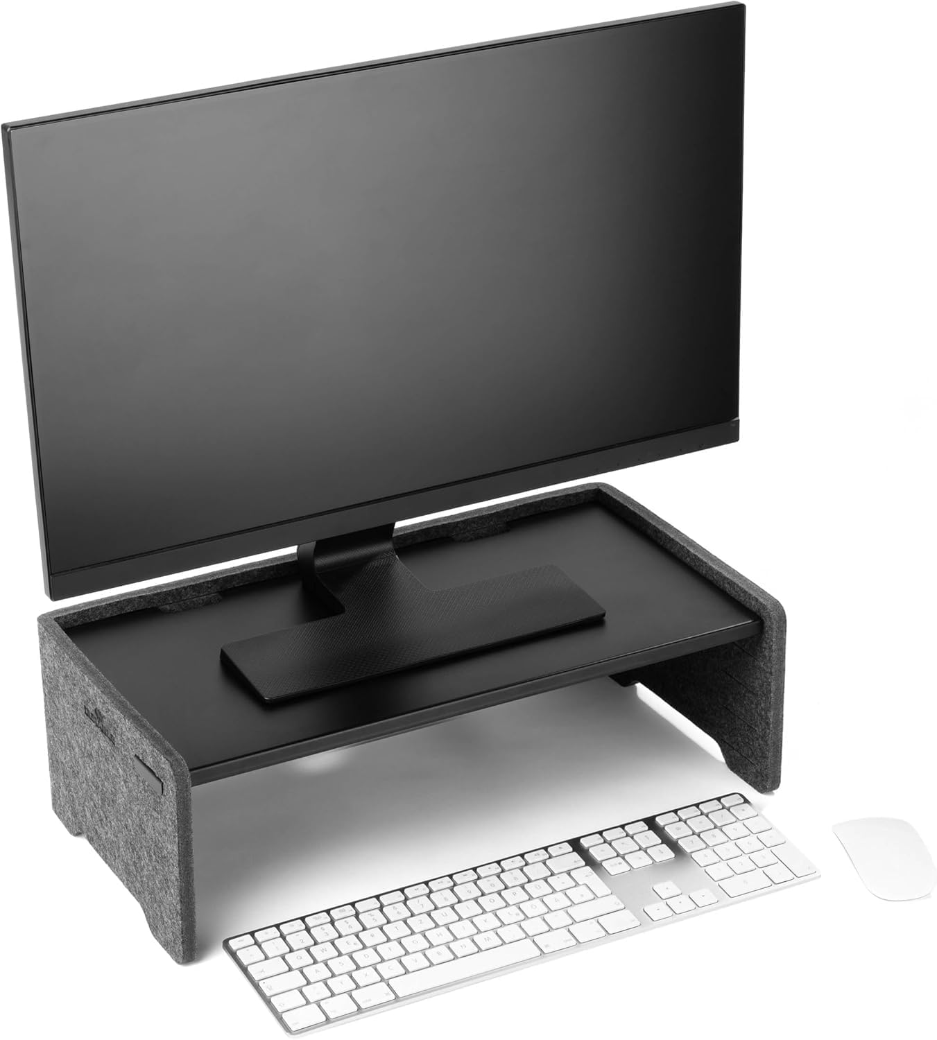 Durable 508158 Supporto per monitor e laptop EFFECT, regolabile in altezza, feltro in PET riciclato al 60%, antracite