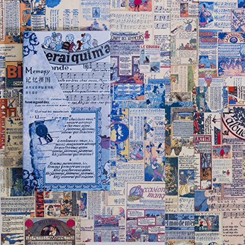 コラージュ素材 60枚 コラージュペーパー 紙素材 レトロ 古風 クラシック 懐古 デザインペーパー ヴィンテージ 手帳素材パック パラフィン紙 ジャンクジャーナル 古書 60枚セット