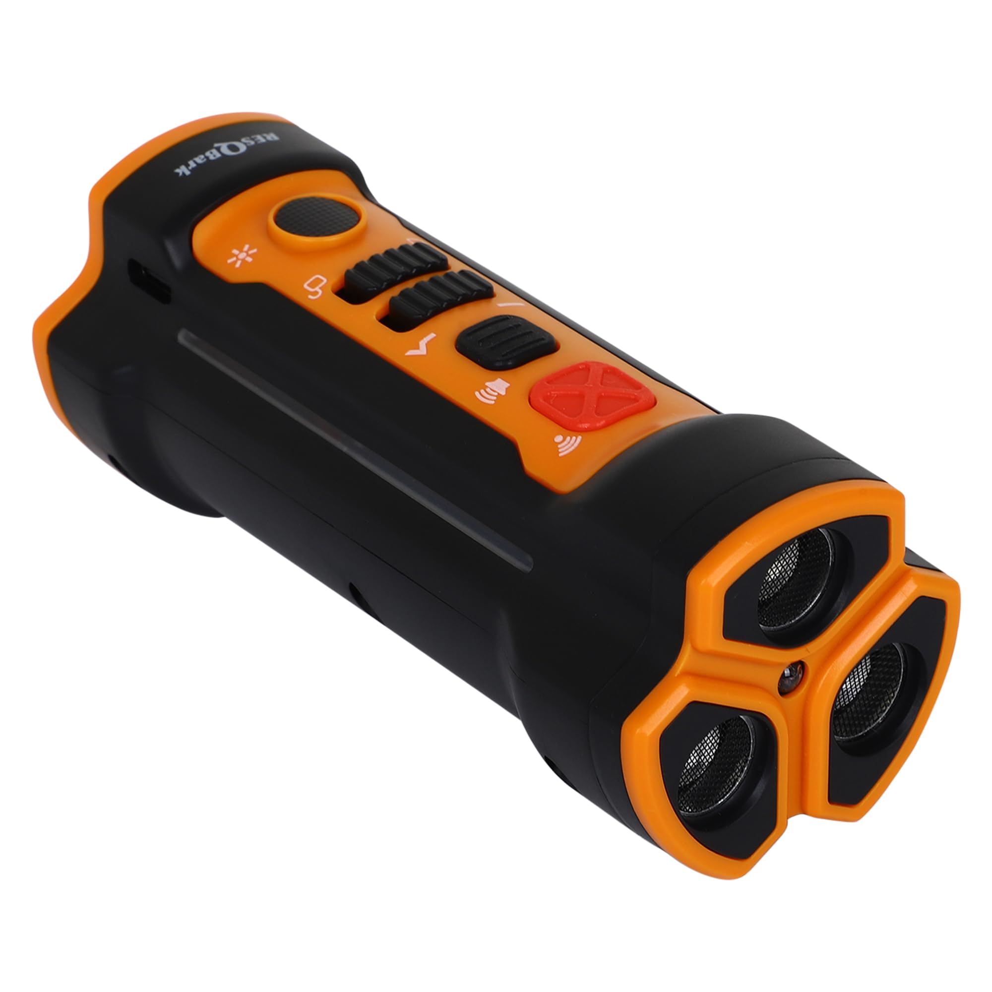 ResQTech Presents RESQ Bark RQB102 Dog Trainer Device – Ultrasonic Anti Barking Dog Repellent with RGB LED Battery Indicator, 2 Sound Modes, Flashlight, USB Rechargeable, Pet Training Tool with Strap