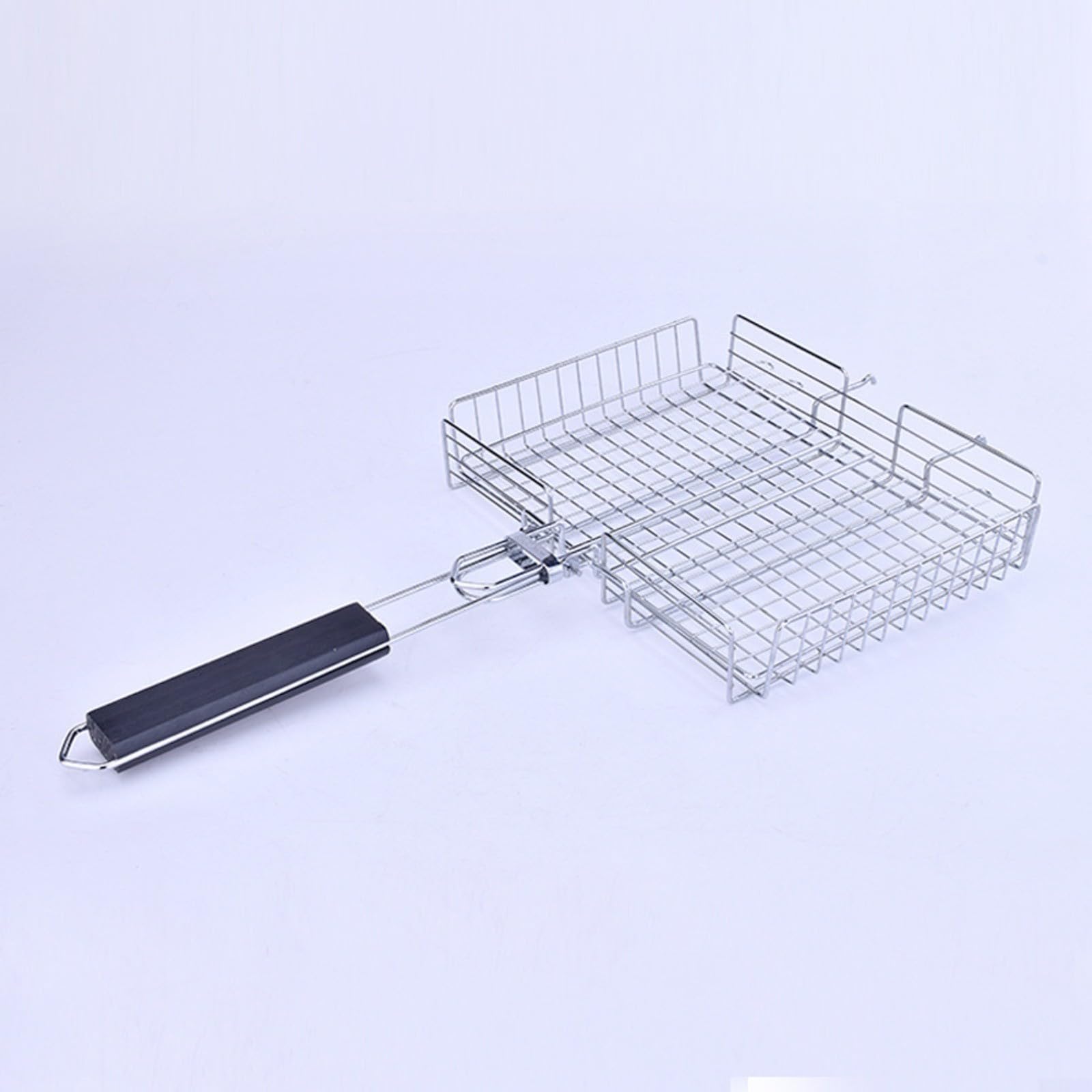 Griglia pieghevole per barbecue, in acciaio inox, con chiusura di sicurezza, borsa portaoggetti e manico rimovibile, 31 x 25 x 55 cm