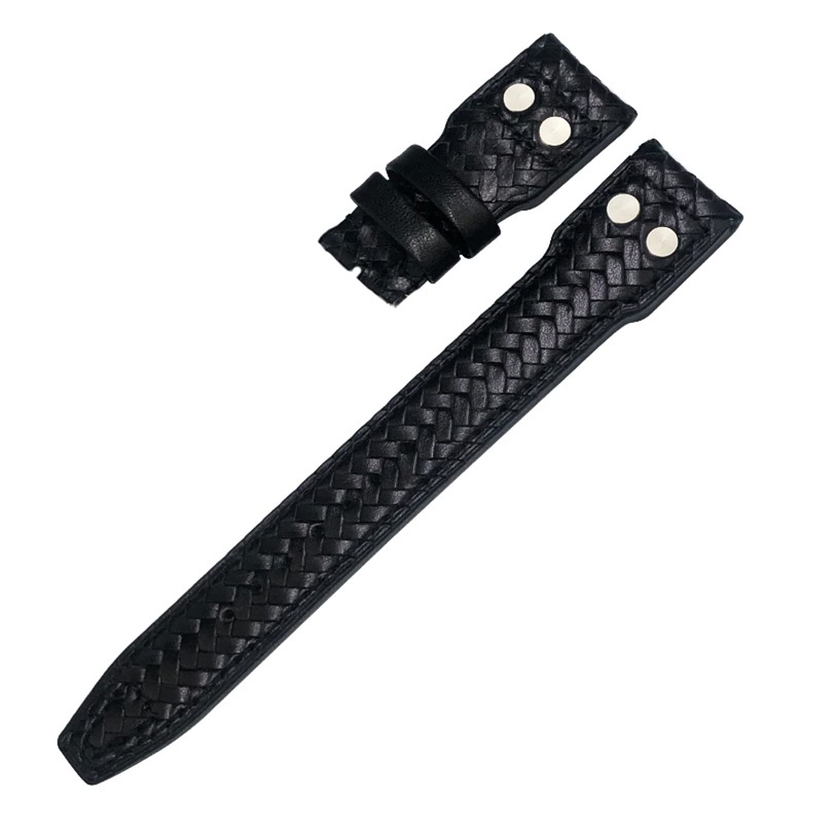 Correa de reloj de cuero genuino tejido con remaches de 20 mm, 21 mm y 22 mm para IWC Big Pilot Portuguese Pilot IW3777, correa de reloj de repuesto de cuero de vaca