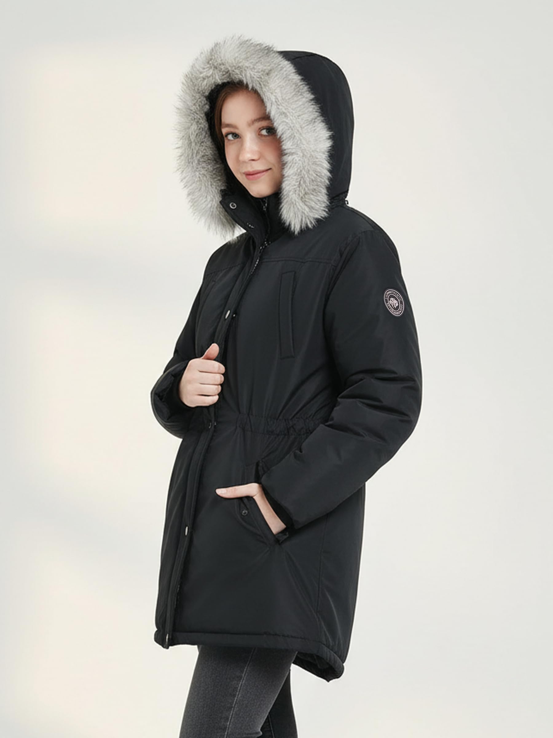 SOLOCOTE Cappotto Invernale regazza Impermeabile Pesante Sci Piumino Sintetico con Cappuccio Lungo Parka per Bambini