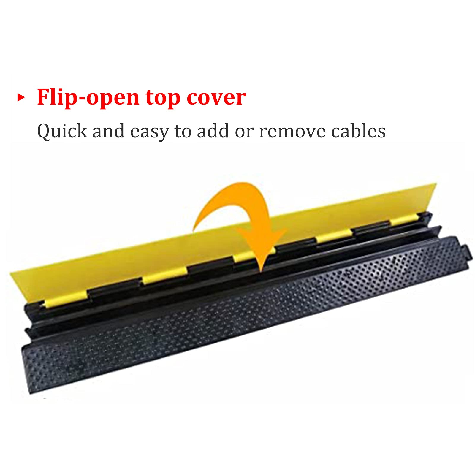Rubber Cable Protector Ramp, Traffic SpeeBump, Cable Wire Cord Cover Ramp SpeeBump Driveway Hose Cable Ramp Protective Cover, For Asphalt Concrete Gravel Driveway Indoor Outdoor