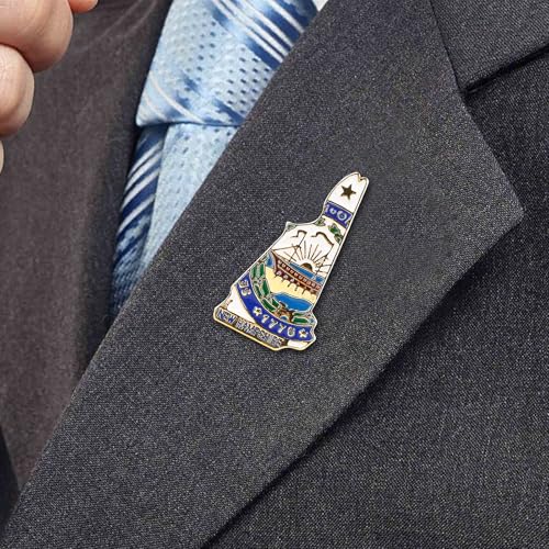 Image of State Shaped Map Lapel Metal Pin Enamel Brooch Keepsake Beautifully Designed for Backpack Hat