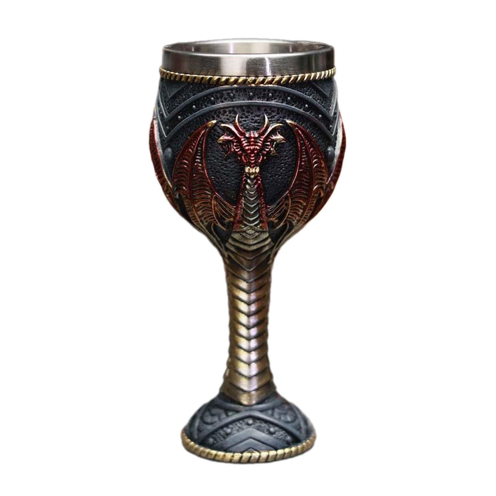 Mug Médiéval Vintage en Acier Inoxydable en Forme de [insérer La Forme du Symbole], Idéal comme Décoration de Bureau, pour Les Anniversaires, Les, Rouge