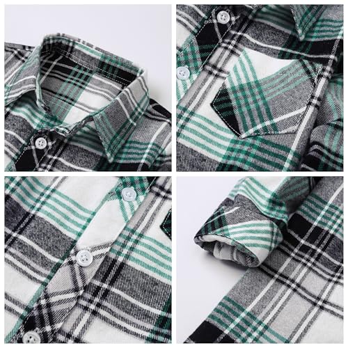 Image of Betusline Boy and Men Button Down Plaid Shirt | Soft,Breathable and Comfortable Fabric