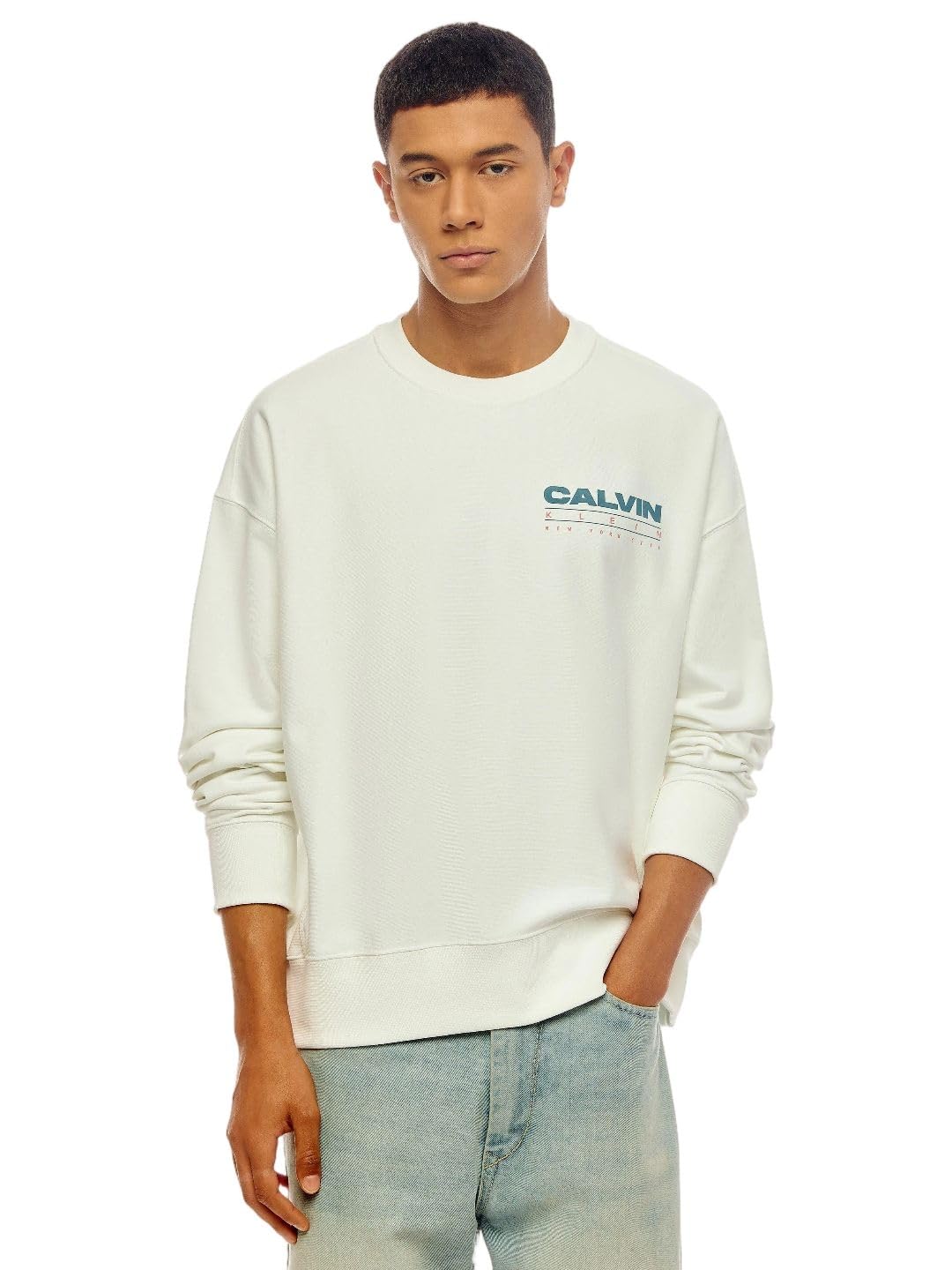 calvin klein jeans Logo Relaxed fit Cotton Sweatshirt-picture-14