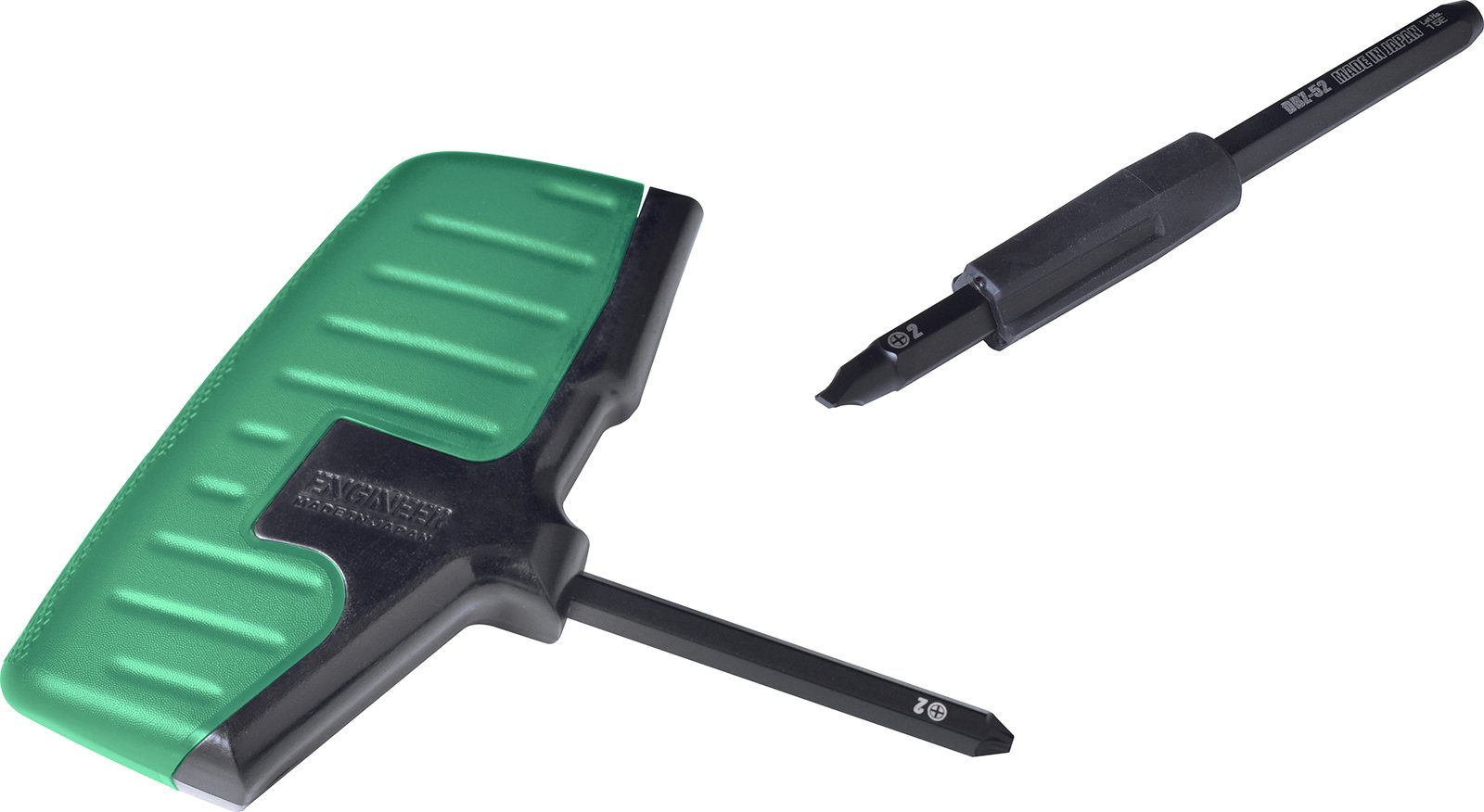 Engineer Nejisaurus Bazooka DBZ-60G Screw Removal Screwdriver, Compatible with Plate and Flat Screws, For Broken + Screws (#2), Green