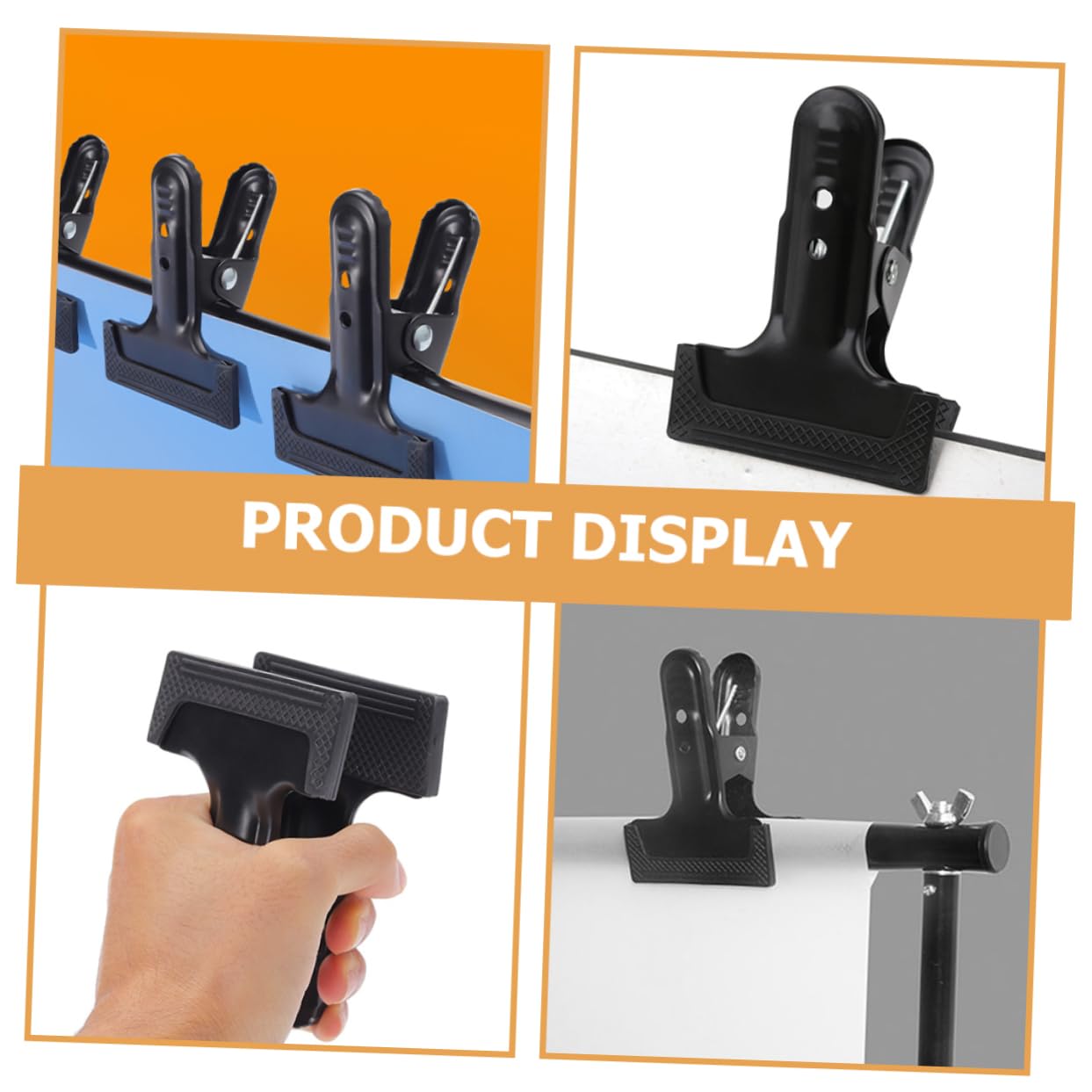 OSALADI 16pezzi Clip Per Fondali Fotografici Fissaggio Per Sfondo Stabile Design e Resistente Per Studio Fotografico e Traslochi