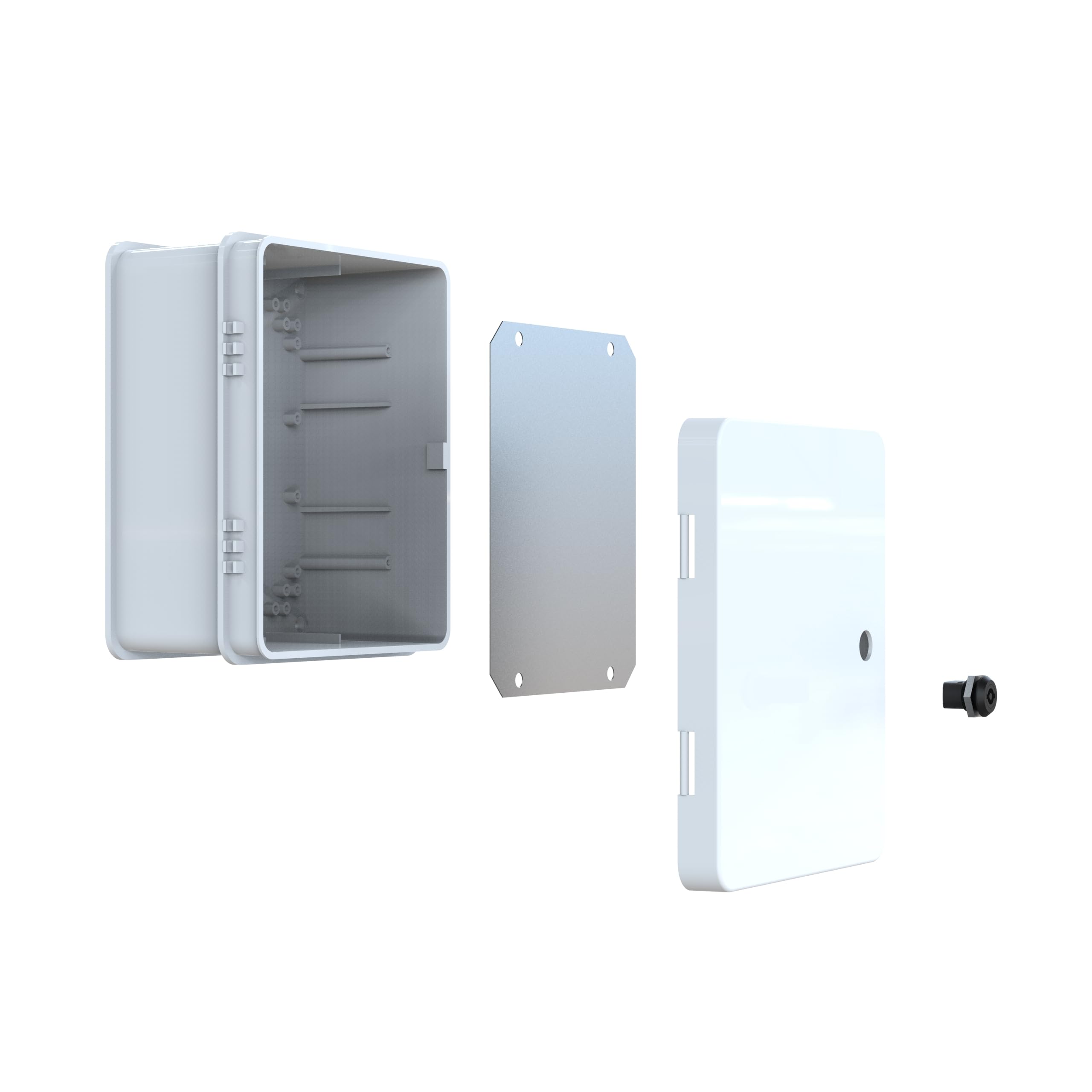 YAVUZ Abs Pano 25 x 30 x 15.2 cm Taban Saclı IP65 Plastik Pano Montaj Plakalı Elektrik Kutusu Pano Darbeye Dayanıklı Dış Ortam Muhafaza Kutusu ABS Pano POLİ 022