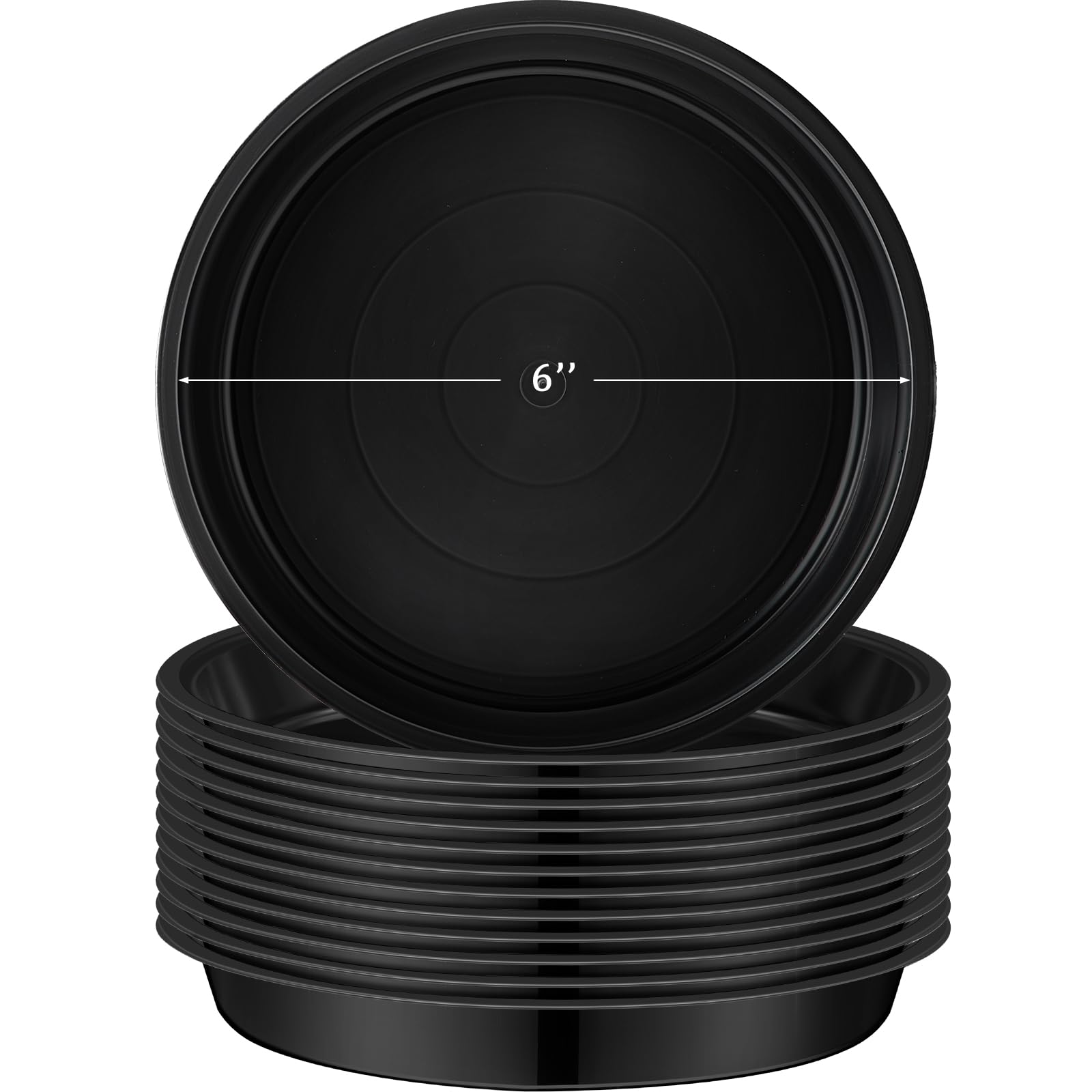 Eccliy 12 Pcs Plastic Plant Saucers Round Plant Tray Large Flower Pot Heavy Duty Planter Water Trays Thick Planter Drip Saucers for Indoors and