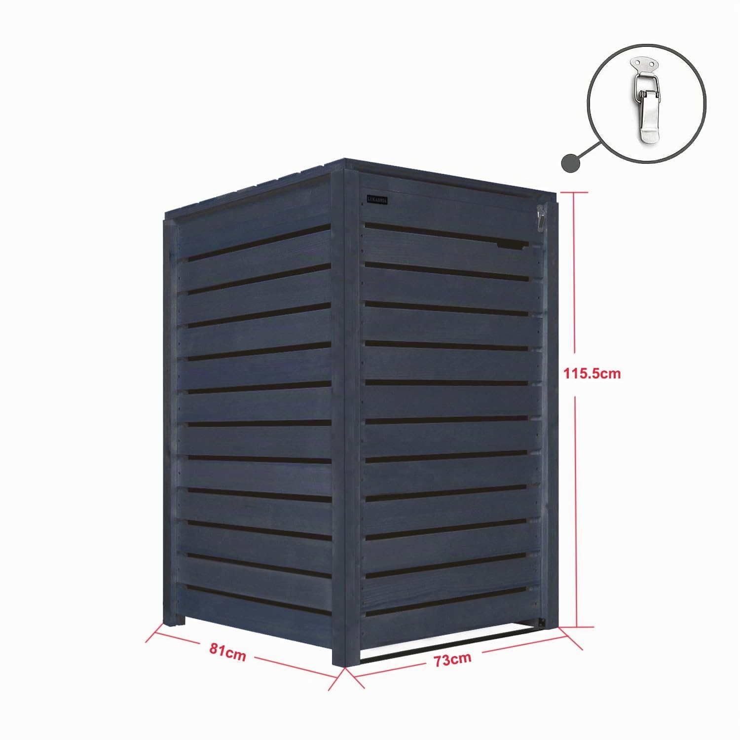 Mülltonnenbox Mülltonnenverkleidung Holz 120 L - 240 L anthrazit inkl. Rückwand vorimprägniert vormontiert Müllcontainer Mülltonnenschrank Mülltonne Hamburg (für 1 Tonne)