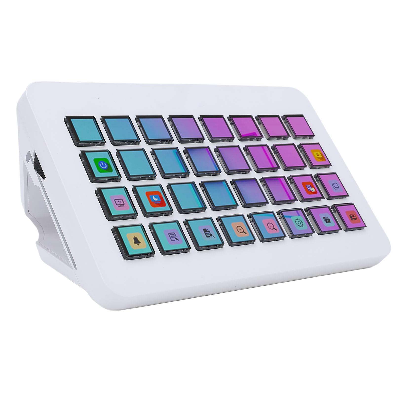 Cuifati Macro Pad, Streaming Deck Stream Controller Teclado de Caja de Resonancia, Teclas Programables Teclado USB con 32 Teclas LCD, Operación con un Toque para Mezclador de Audio (WHITE)
