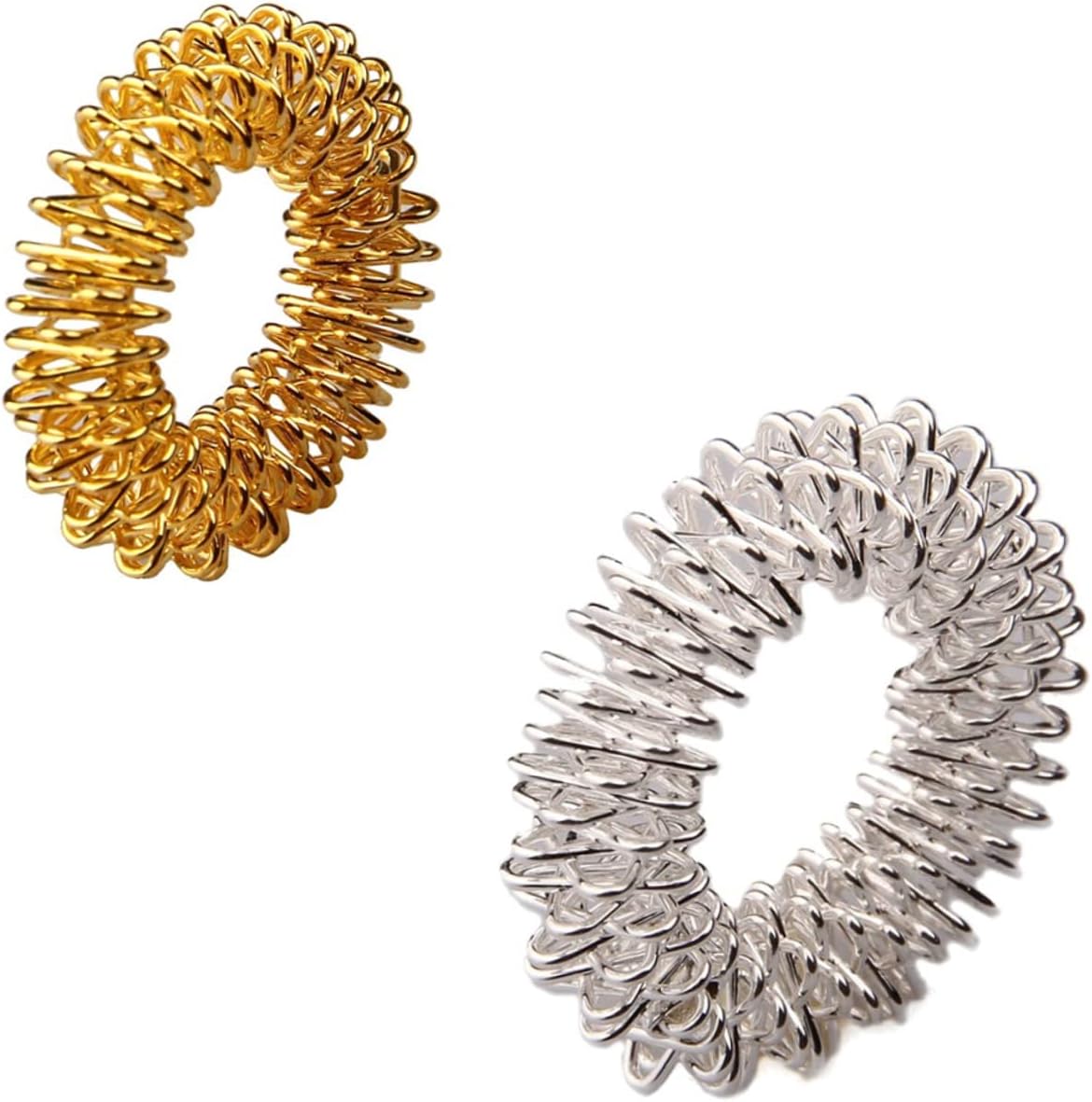 5pcs Spiky Sensory Finger Rings Acupressure Therapy Hand for Relief and Focus for Adults Golden Silver Rings
