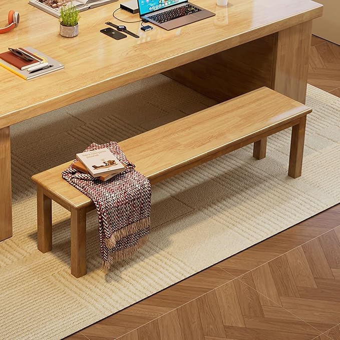 Image of Wooden Bench Seating for Hallway, Living Room, Porch, or Garden | Modern Minimalist Design | Wood Color | 80 x 30 x 45 CM