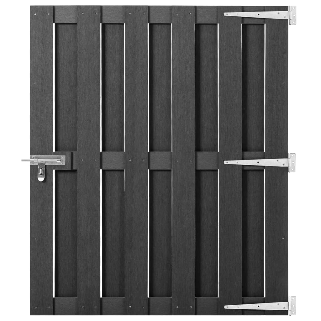 Matalde Garden Gate Lockable WPC Outdoor Fence Gate Gray for Patio, Garden, Backyard, Entrance, Outdoor Furniture 39.4" x 44.1" (W x H)
