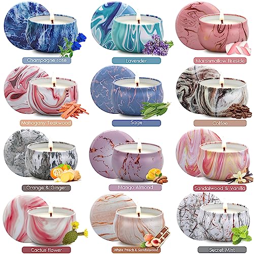 Candles For Home Scented, 12 Pack 2.5Oz Candles Gifts For Women With Essential Oils, 240H Long Lasting Aromatherapy Scented Candle Gift Set Stress Relief For Mom Colleague Birthday Christmas #TOP2