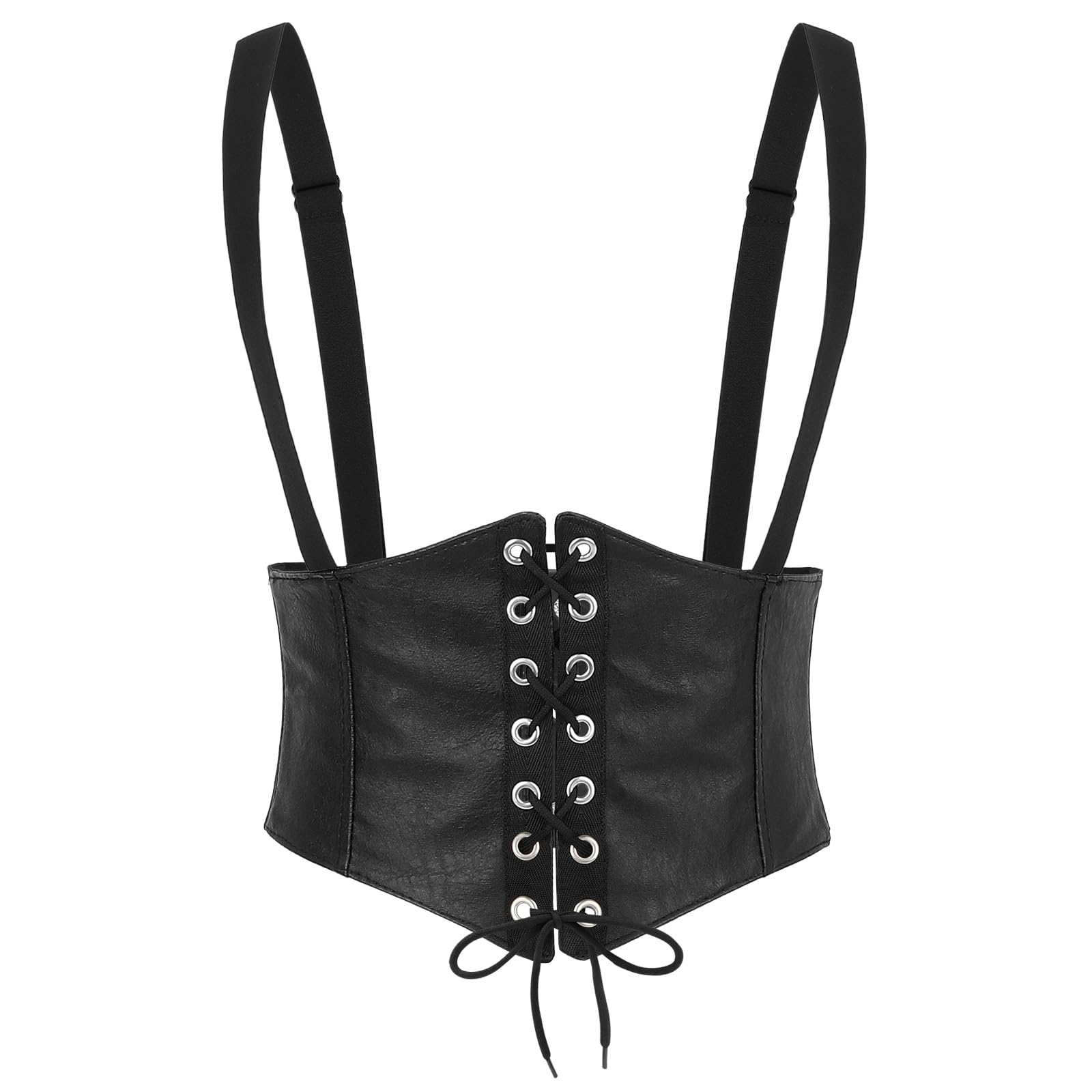 Wide Elastic Underbust Corset Belt with Lace Up Front, Snap Closure JASGOOD Wide Elastic Corset Belt for Women Vintage Barbados  main image 3