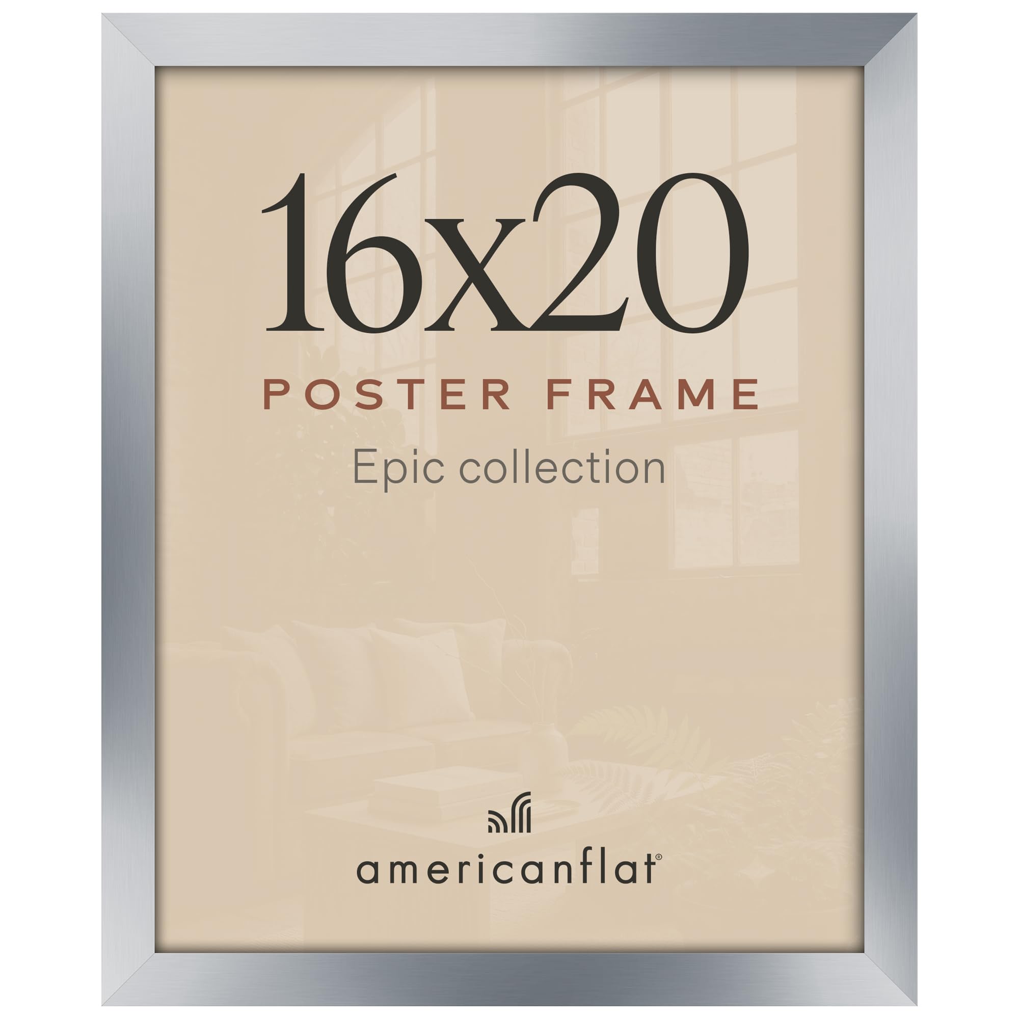 Americanflat 16x20 Poster Frame - Engineered Wood - Silver