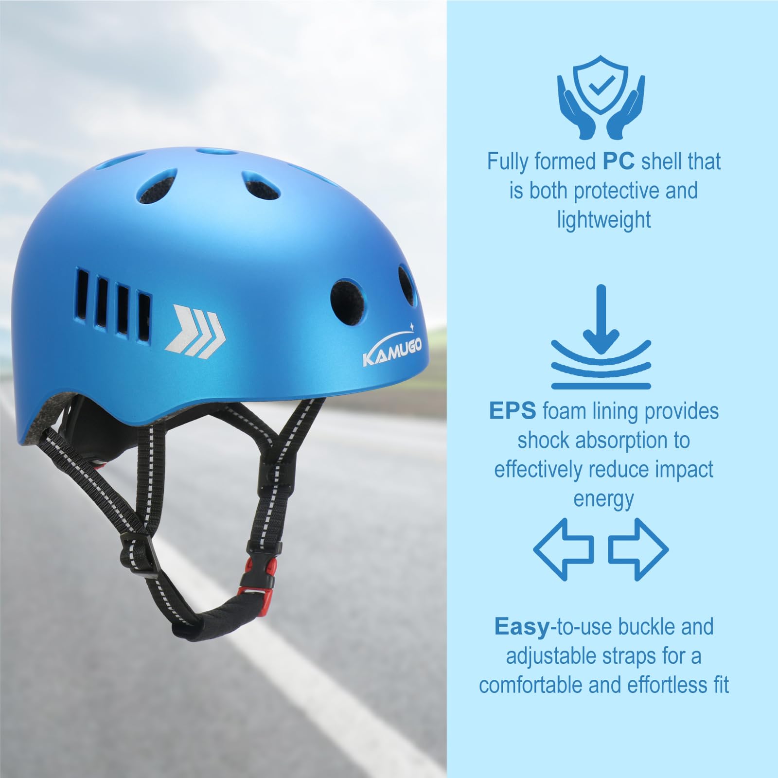 KAMUGO Toddler Helmet Kids Bike Helmet for Ages 2-8 Years Girls Boys,Child Adjustable Helmet Multi-Sport Bicycle Skateboard Skating Scooter Cycling Inline Skates