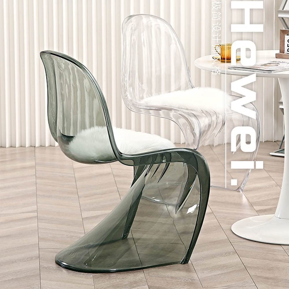 Amazon｜モダンな透明アクリルダイニングチェア、 布張りアームレス