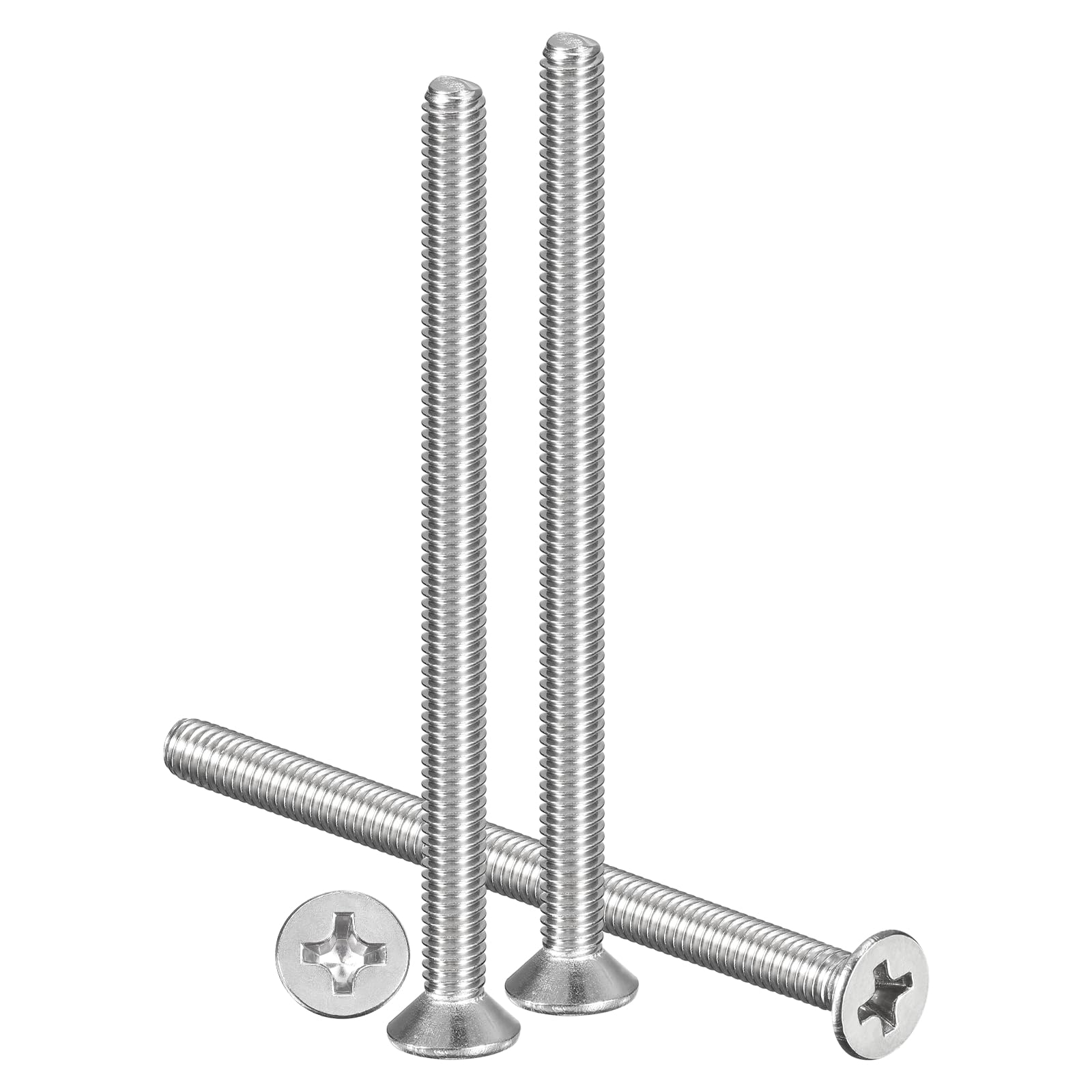 METALLIXITY Phillips Flat Head Machine Screws Bolts (M4-0.7x60) 20Pcs, Stainless Steel 304 Countersunk Cross Screws - for Household Indoor Maintenance Installment DIY, Silver