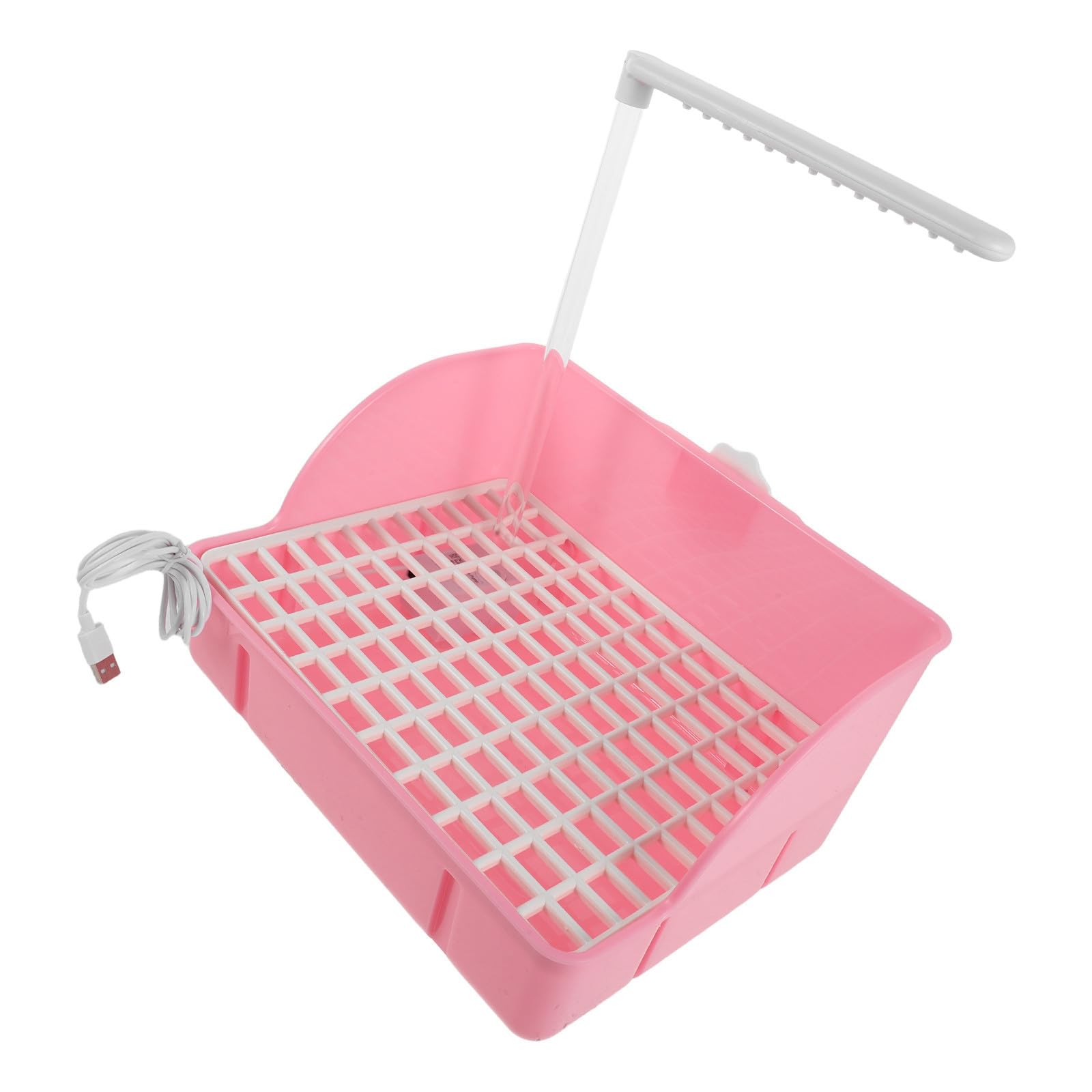 TOYANDONA Bagno per Pappagalli e Uccelli Piccoli in Pp, con Funzione di Circolazione e Filtrazione Integrata, Accessorio per Gabbia per Uso Domestico Rosa