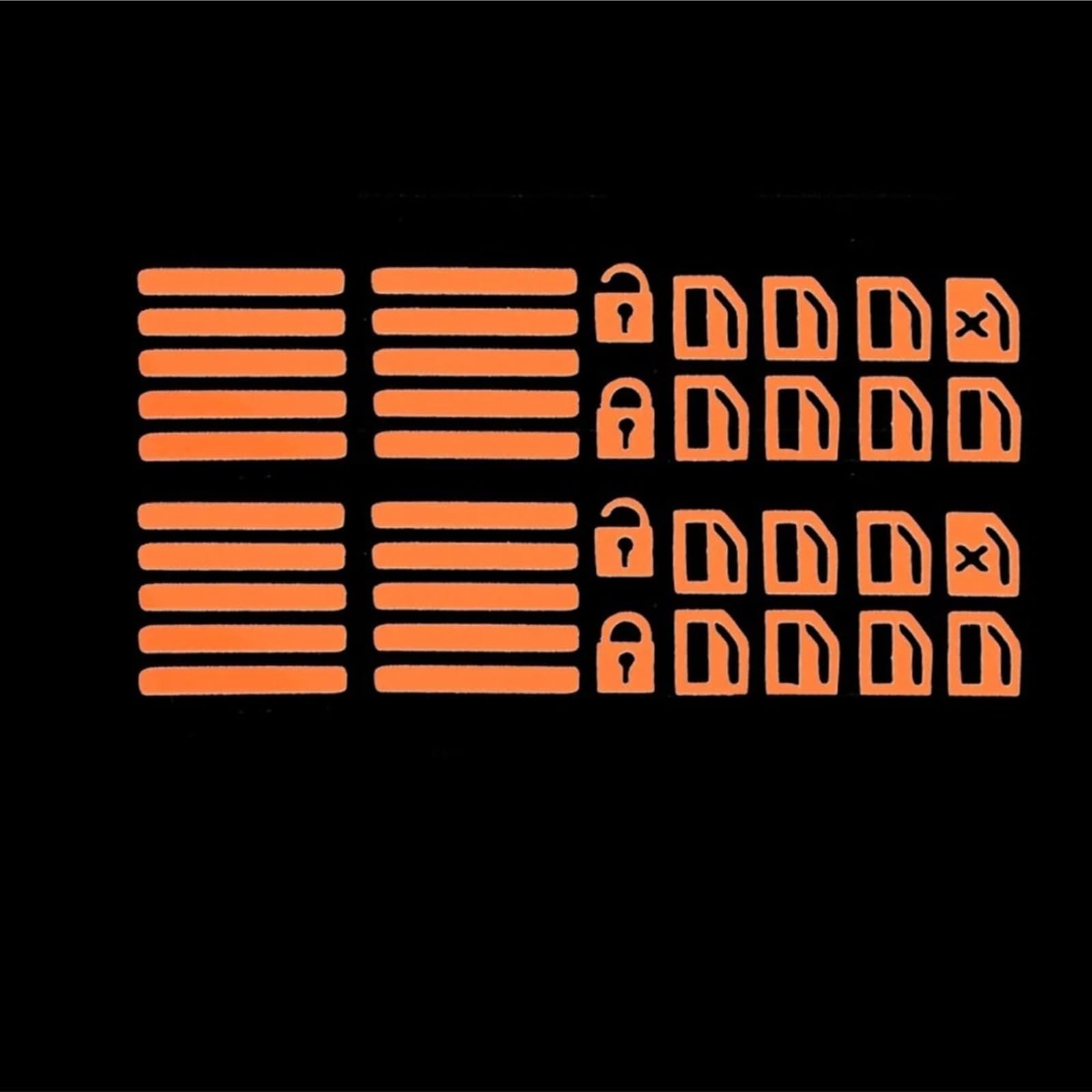 Interior Button Decals Car Window Button Luminous Sticker Universal Style Glowing Lifter Switch Night Fluorescent Decals Interior Stickers(Orange)