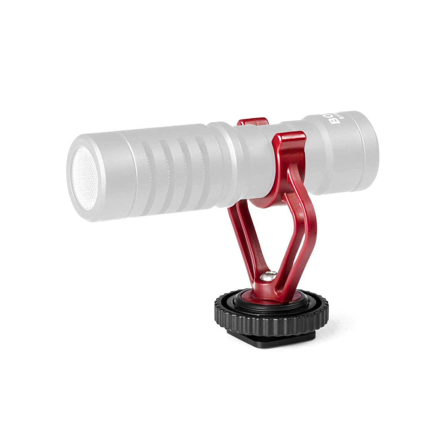 SHOPEE Triple Mount Brackets ABS Plastic with Shoe Mount Adapter in Red & Black for BY-MM1 Mini Cardioid Shotgun Microphone and other Brand Similar Shotgun Microphones (3 pack) 4