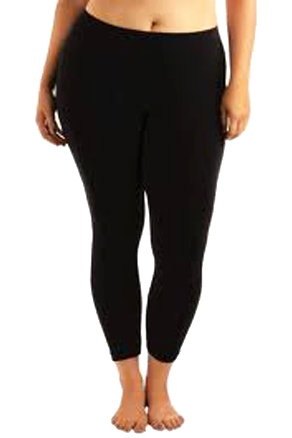 Elegance Women`s Extra Plus Size Elegance Full Length Plain Elastic Stretch Viscose Leggings Size UK10 to UK34 (XXL (UK16/18-EU44/46), Black)