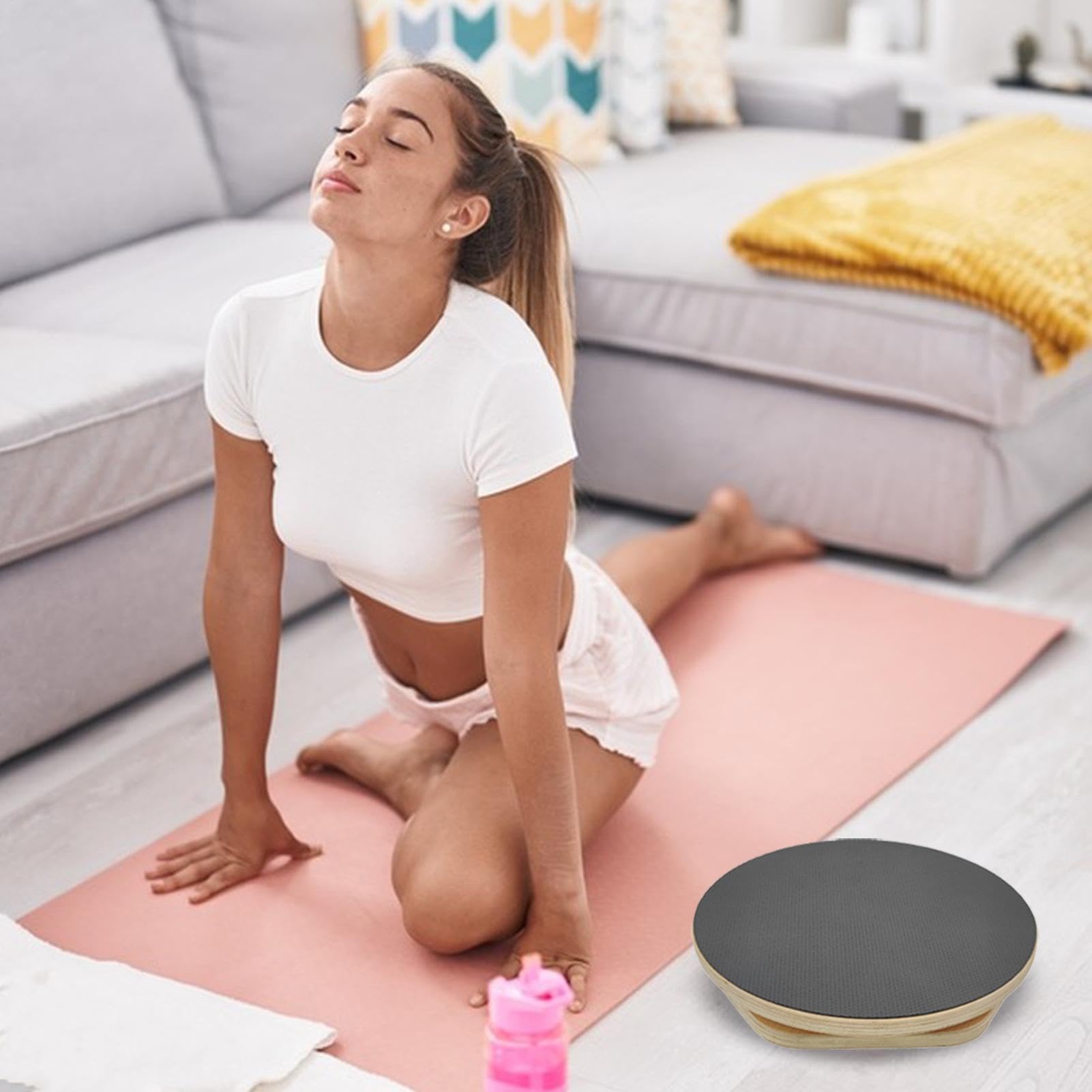 Waist Twist Board – 30 cm Holz-Rotationsscheibe, EVA, rutschfest, Balance-Trainer, Fitnessplattformen, Durabl Exercise Twister | Bauchformgerät für Zuhause, Fitnessstudio, Workout drinnen