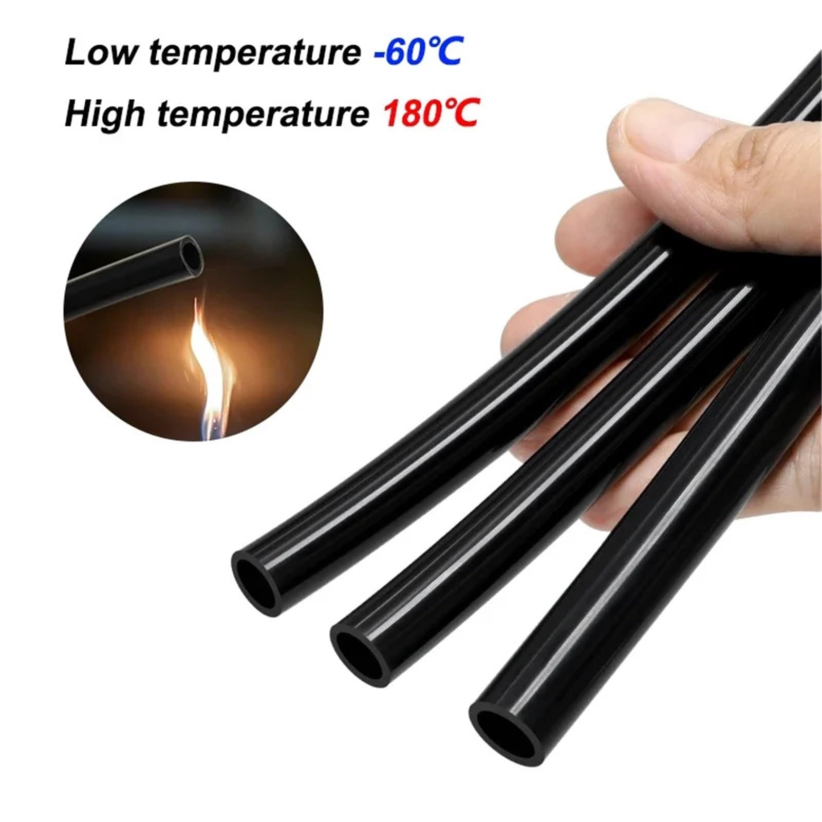 Black Silicone Tube Flexible | ID 0,5 mm ~ 32 mm Manguera de plomería de agua resistente a altas temperaturas(8 meters,ID 9mm x OD 12mm)