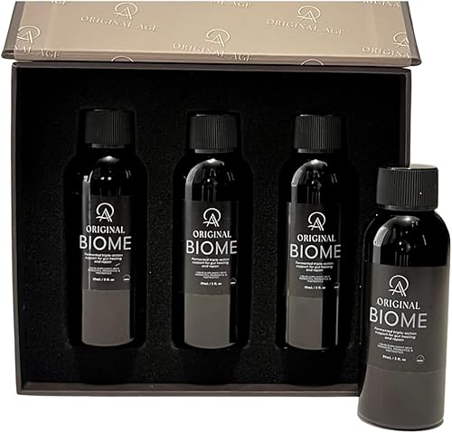 Original Biome, mezcla líquida 3 en 1 de probióticos, prebióticos y postbióticos, bioma vivo fermentado con hierbas curativas para apoyo intestinal