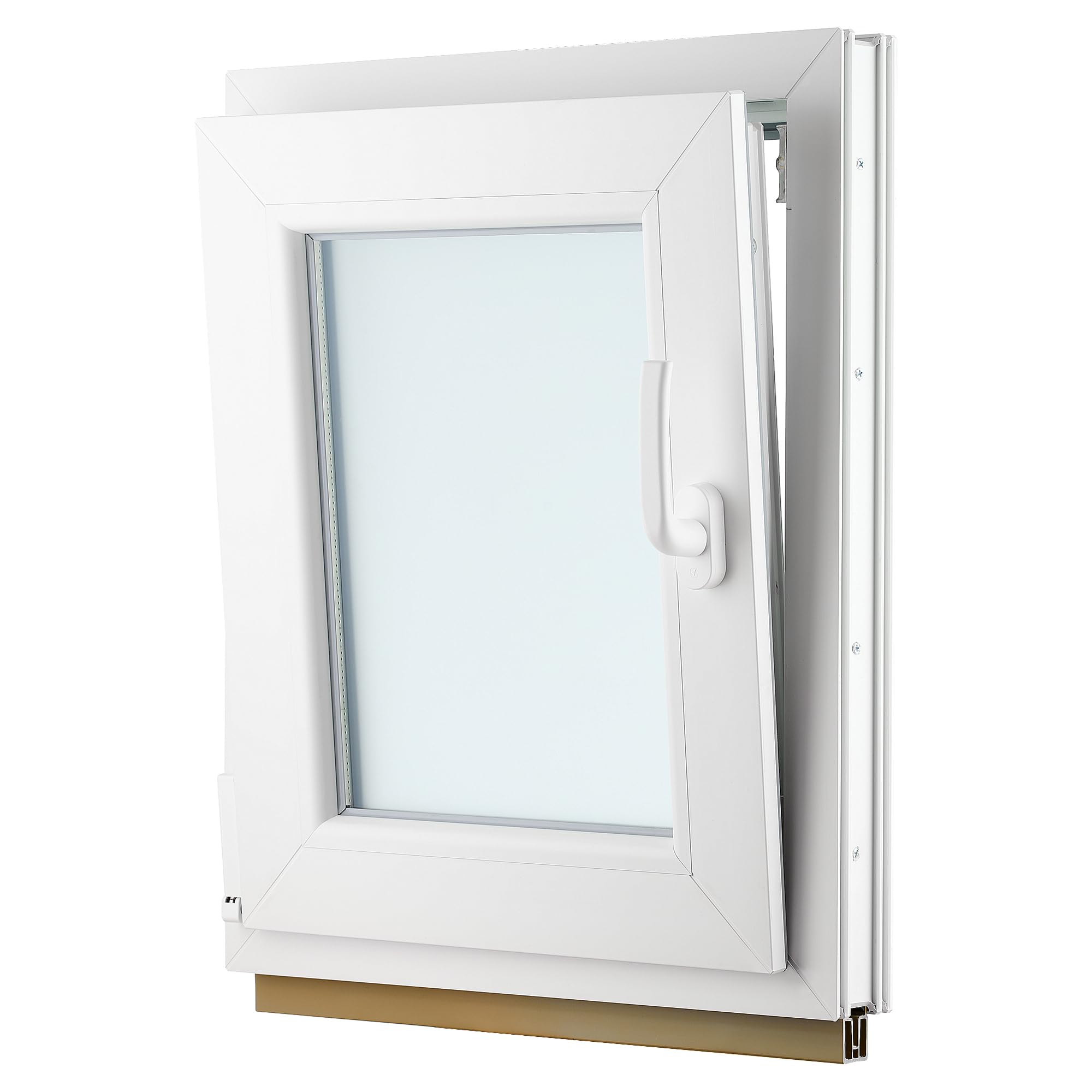 Ventana de PVC - Ventana de Plástico - Resistente a las Influencias Ambientales - Protección Contra Robo - Aislamiento Contra Ruido, Viento - Blanco Satinado - 500x600cm - 4s-16ar-4i