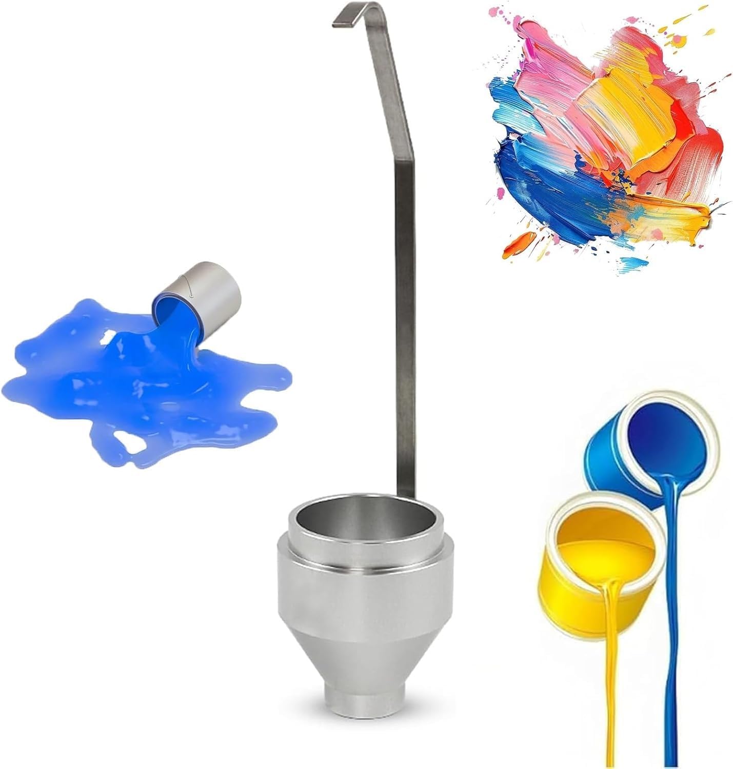 Vaso de viscosidad, capacidad de 100 ml, boquilla de 4/6 mm para pruebas de fluidos, viscosímetro de prueba de flujo industrial para pintura, revestimiento, tinta, barniz, aceite (compatible con DIN4)