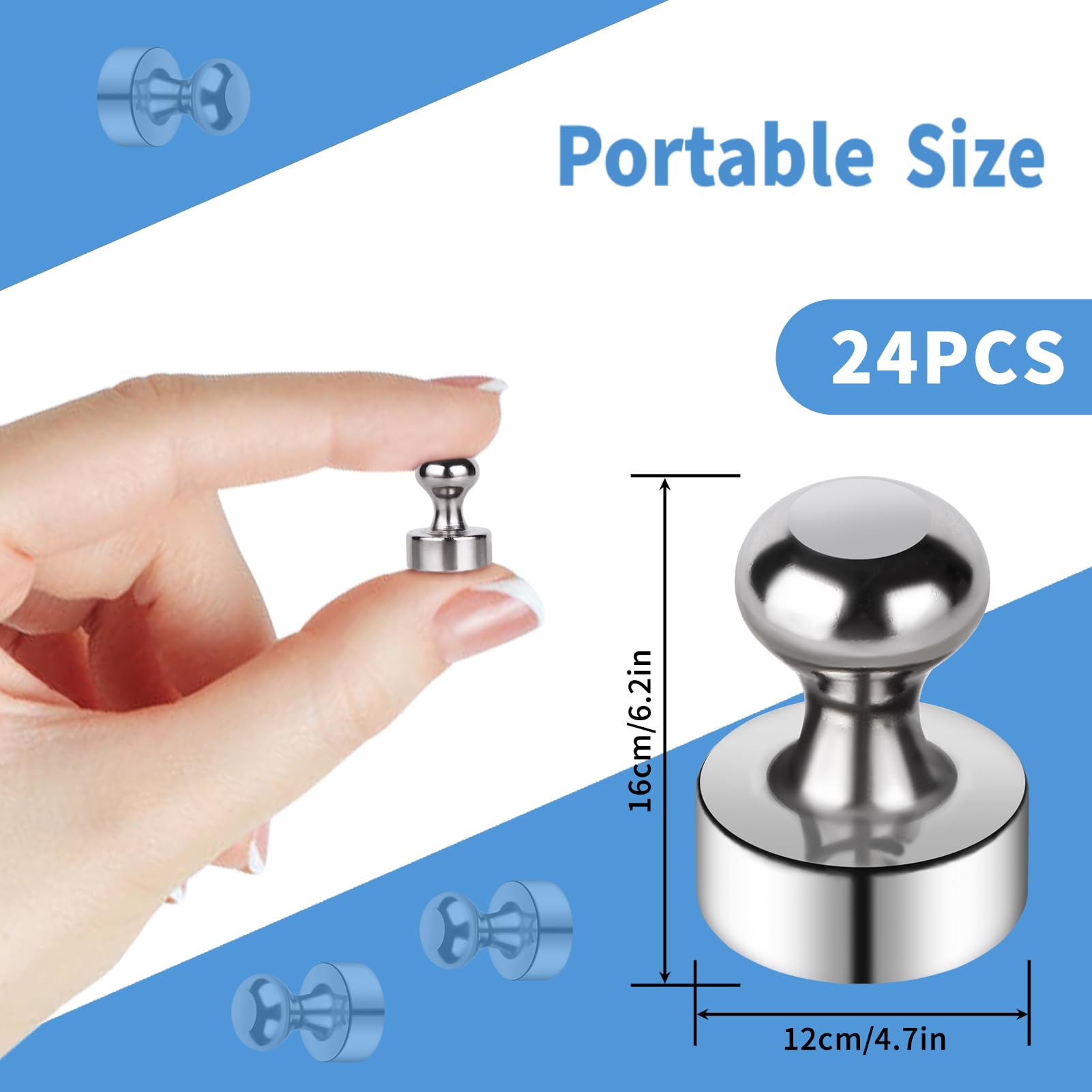 24 Calamite Super Forti Per Frigorifero E Lavagne - Magneti Neodimio Piccoli 12x16 Mm - Foto 7