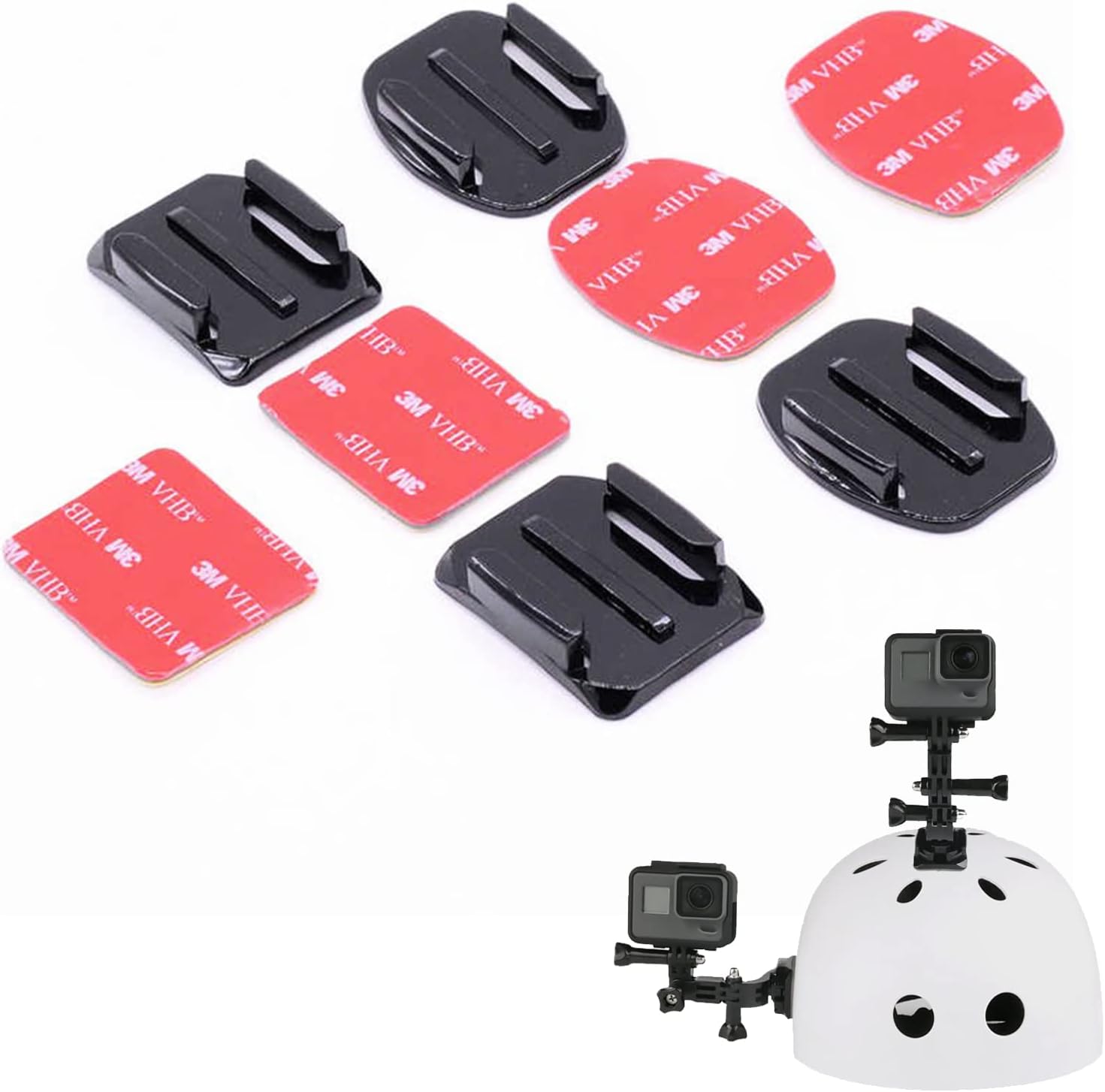 34 Pezzi Attacchi Adesivi Cooau Per GoPro - Base Piatta, Curva E A J, Compatibili Con Caschi - Foto 4