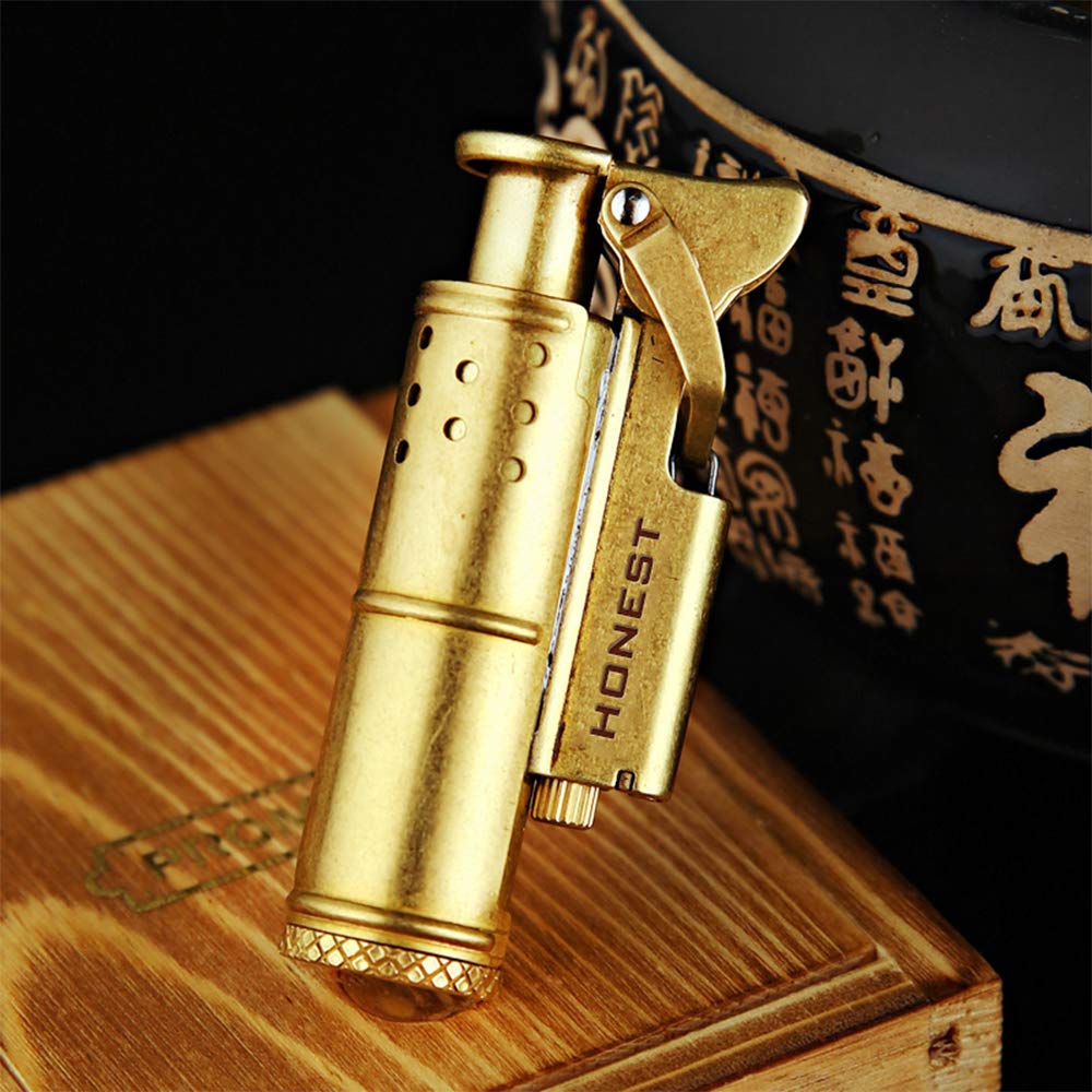 Briquet à Cigare Honest – Métal Laiton, Kérosène, Coupe-vent, Style Créatif