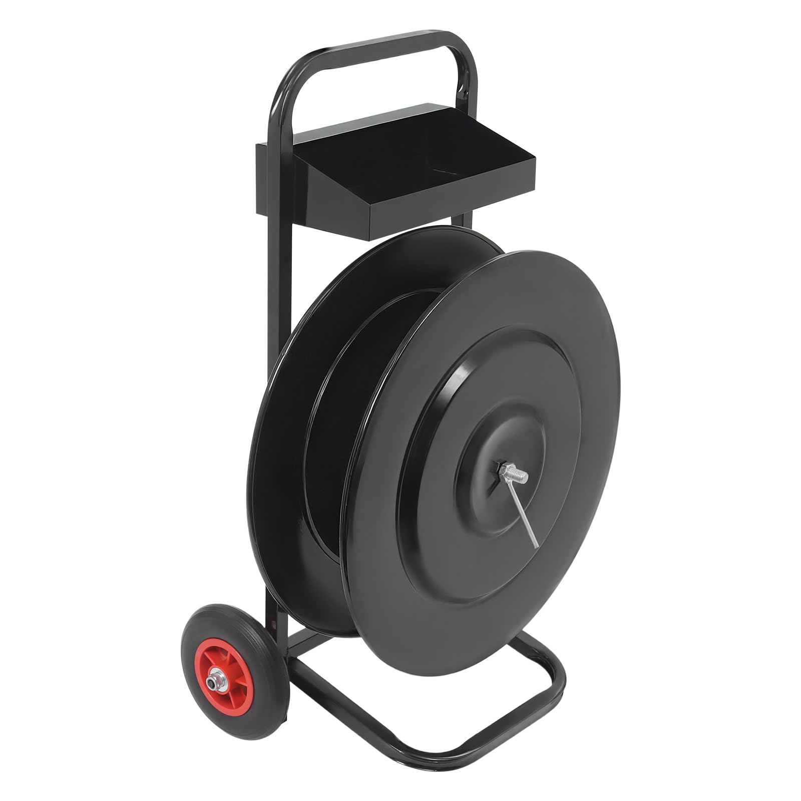 Beweglicher Banddispenser Rollwagen für Umreifungsband Schwerlast-Umreifungswage mit Ablagefach Mobiler Umreifungsbandspender für Bandrollen 400mm 200mm Innendurchmesser Tragfähigkeit 80kg