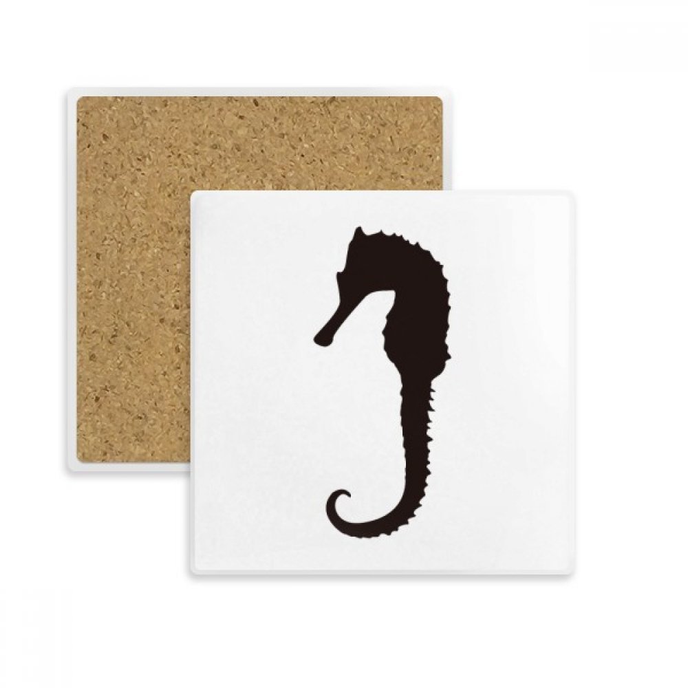 Coaster Hippocampus Vie Marine Noire évitez les taches d'eau avec ce support absorbant