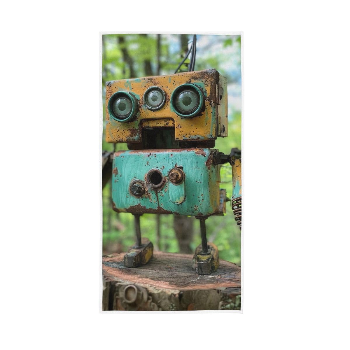 LSRCPD Metal Robot Hand Towels Cotton Absorbent Soft Decorative Towel for Bathroom 15 x 30 Inch
