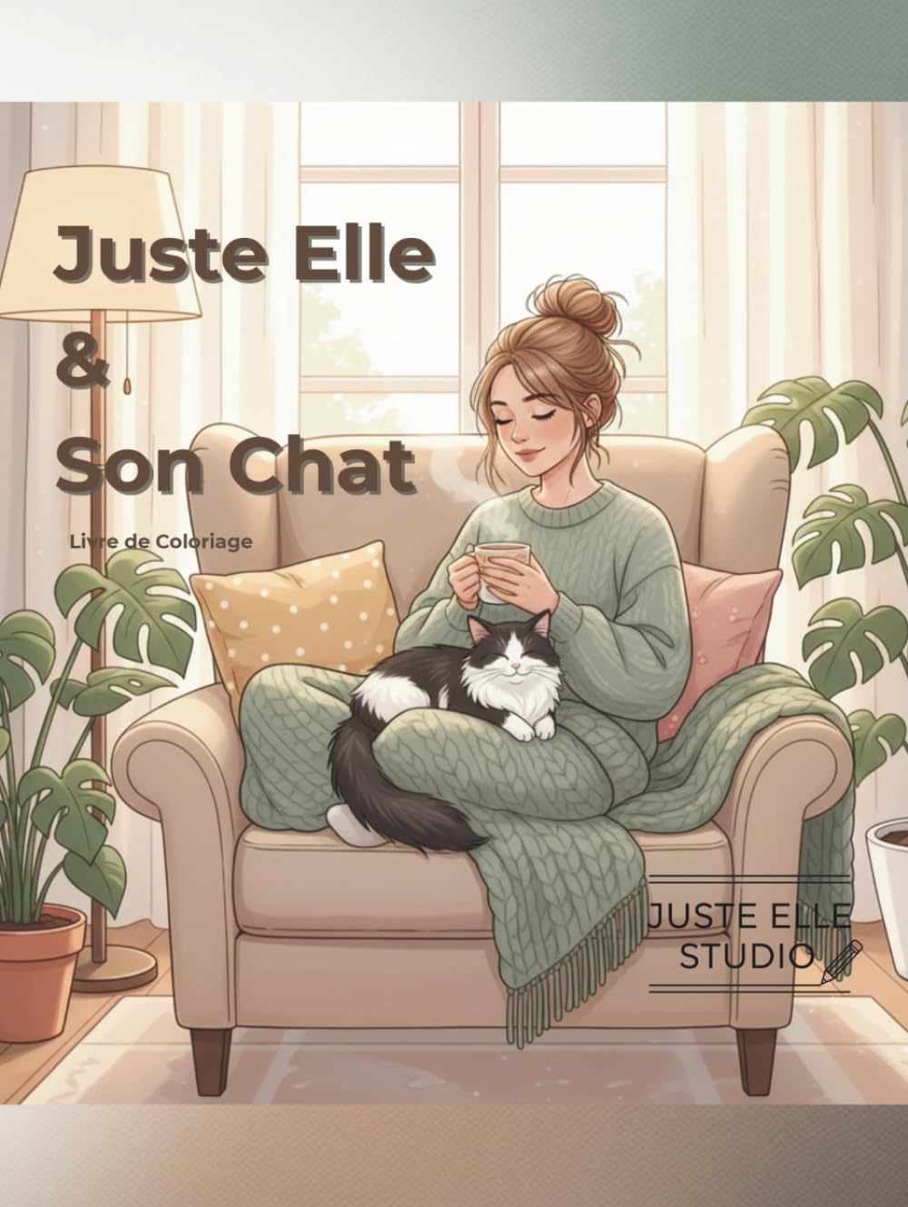 Juste Elle & Son Chat: Coloriage