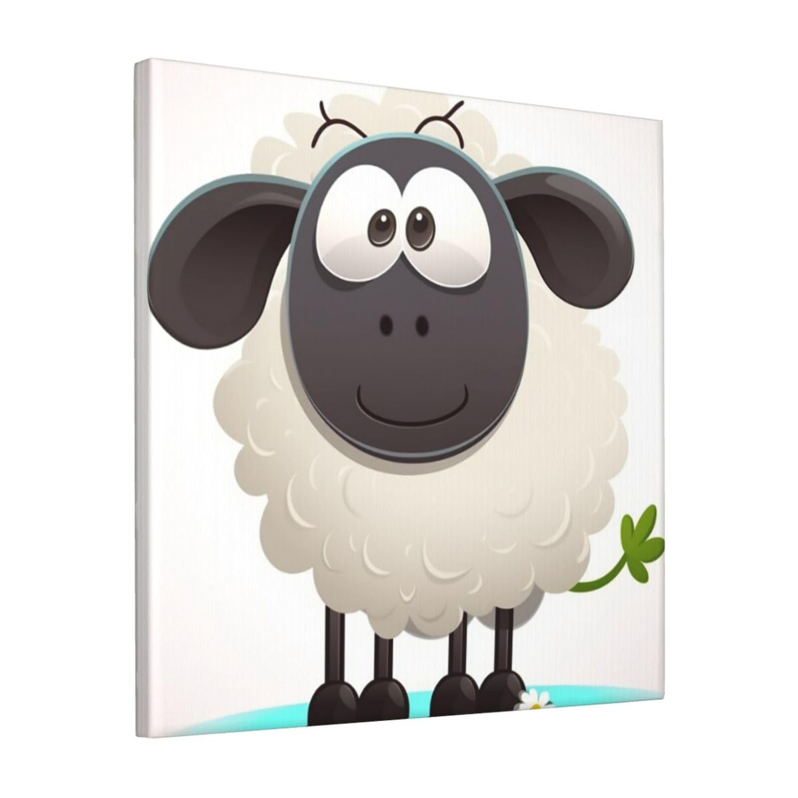 KLOPH Sheep Canvas Wall Art for Living Room 12"x12" Modern Artwork Painting for Bathroom Hanging Canvas Prints Aesthetic Wallart for Bedroom Kitchen Office Wall Decor