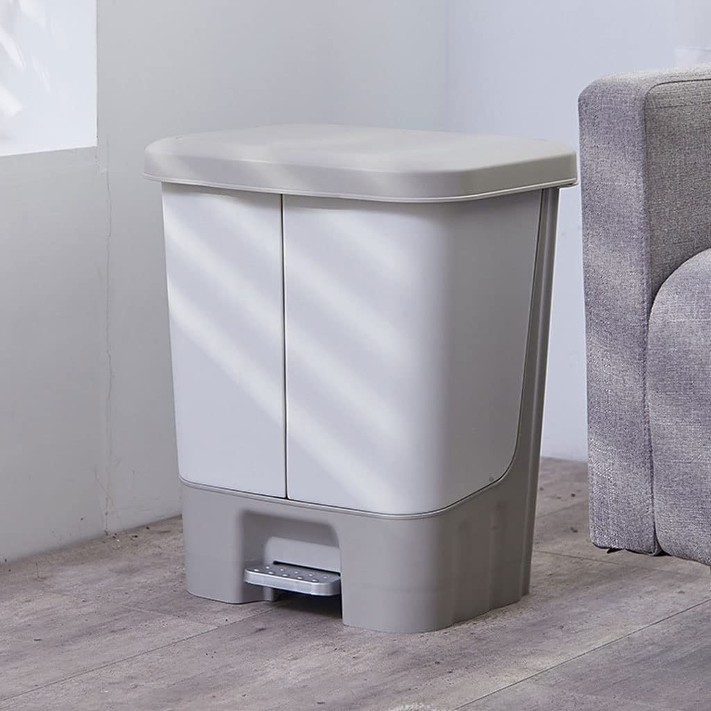 Cubo Basura Casa Bote de Basura al Aire Libre con Tapa, Papelera Pedal rectángulo Rectangular Bote Reciclaje for Cocina jardín Patio Interior Papelera Reciclaje(A)
