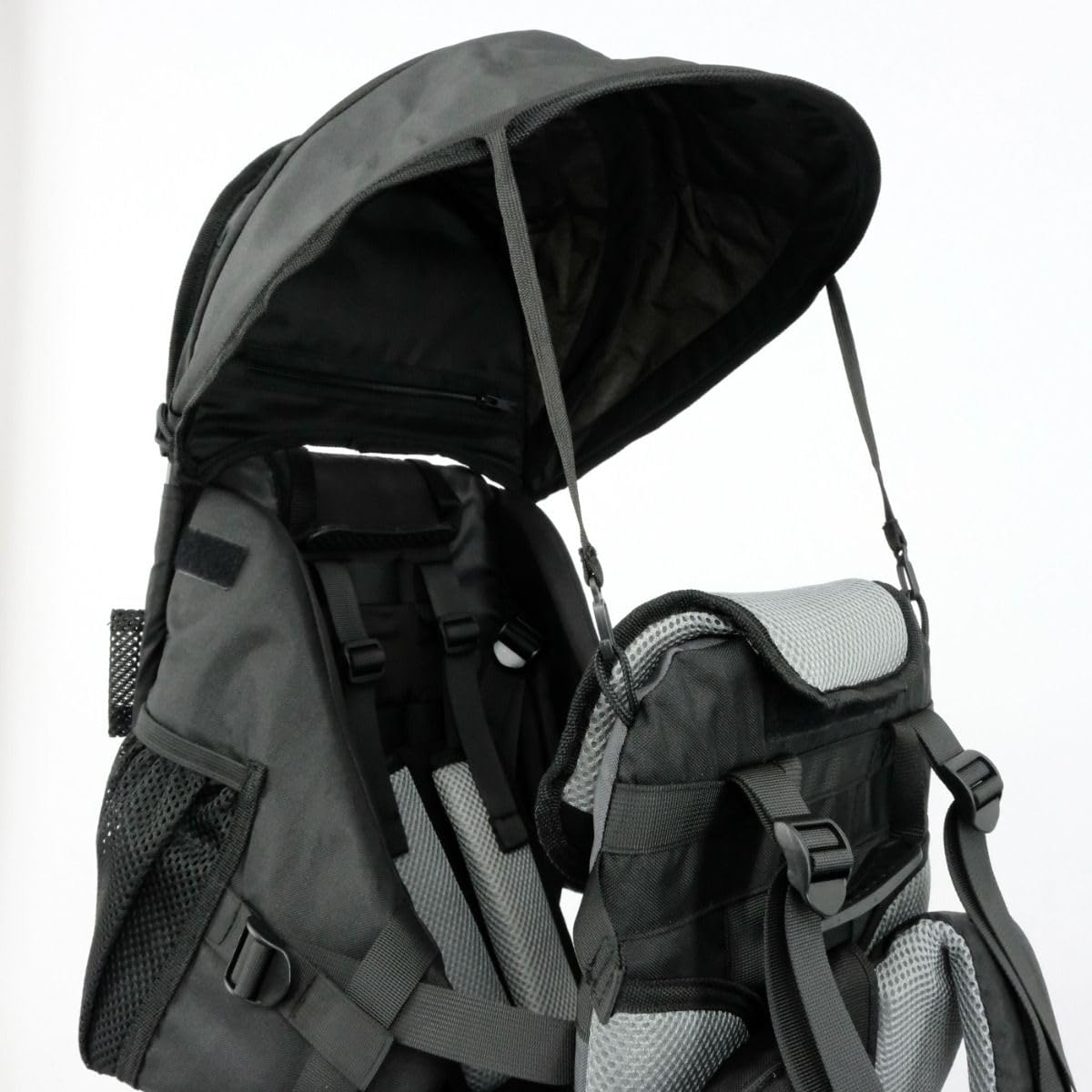Lil' Boss Mochila Portabebés de Senderismo FASports, Ergonómica para Niños de 20–25 kg, con Techo para Lluvia y Sol, 50 x 38 x 90 cm