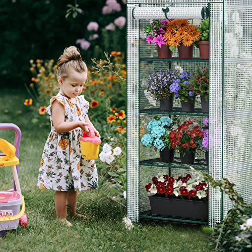 Image of WORKPRO Mini Greenhouse, 4-Tier Portable Small Greenhouses (27 inchx 19 inchx 63 inch)