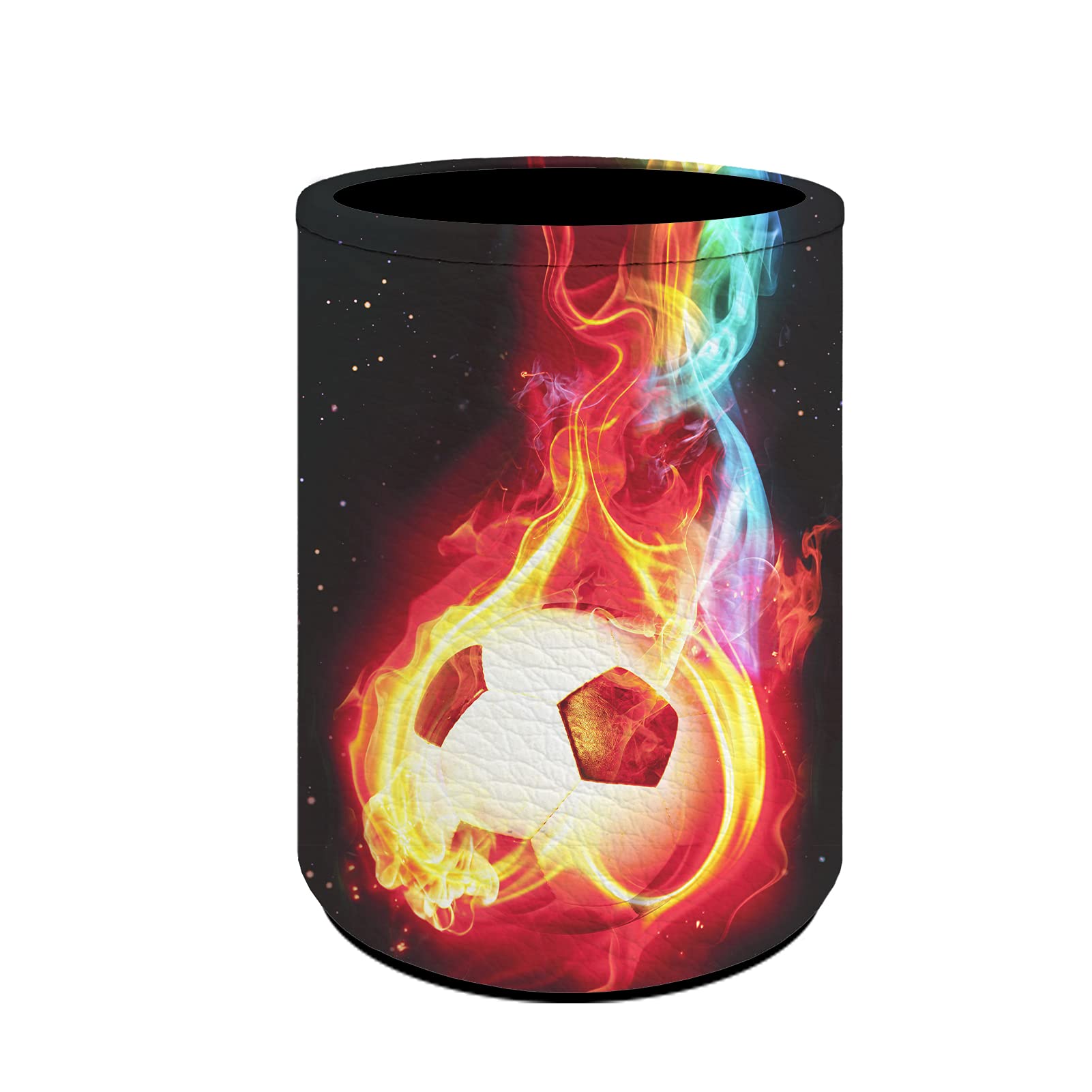 Coloranimal Soporte de pluma de impresión de fútbol para escritorio, soporte de lápiz redondo para estudiantes de niños, accesorios para organizadores de escritorio