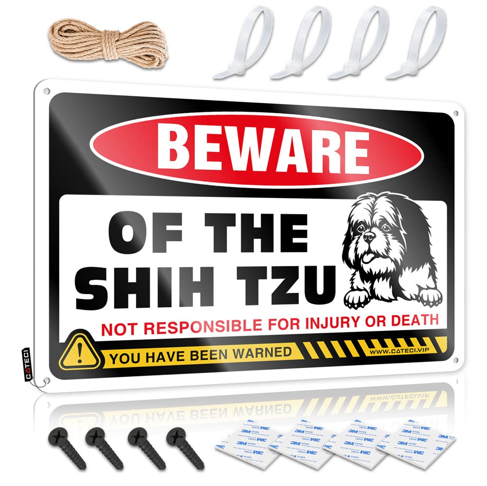 Metal Signs For Garage Man Cave Beware Of Shih Tzu Sign Boys Bedroom Accessories Tin Decor(30X40CM)