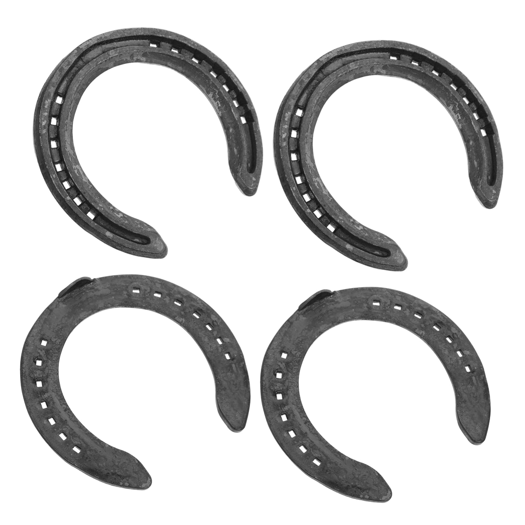 Set di 4 Ferri di Cavallo Neri in Ferro per Zoccolo Cavallo